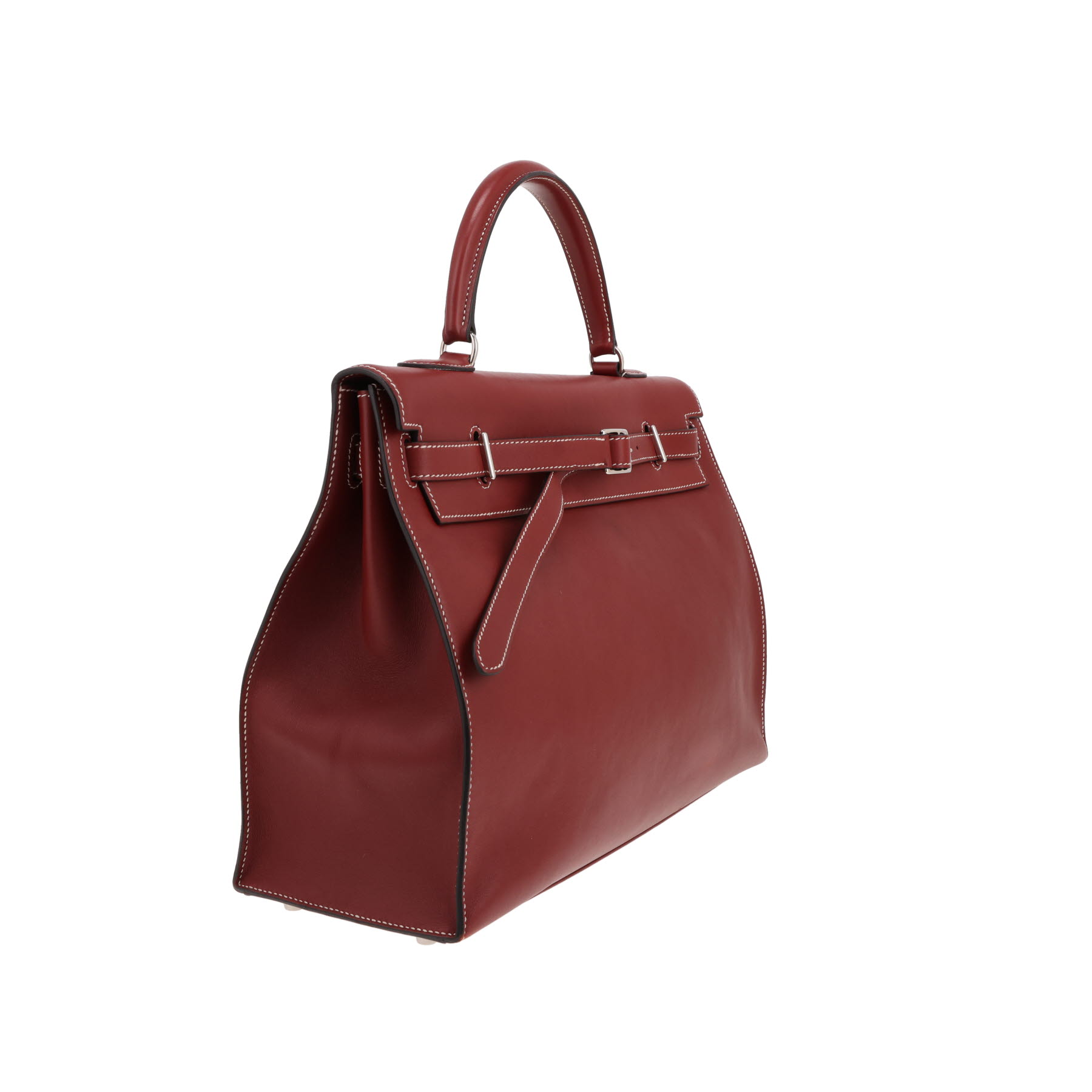 Hermès Kelly Flat handbag in red Swift leather Rouge H