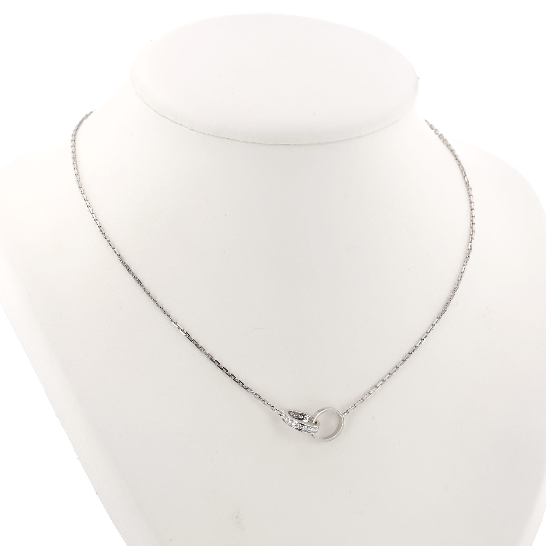 Cartier Love semi-pavé necklace in white gold and diamonds