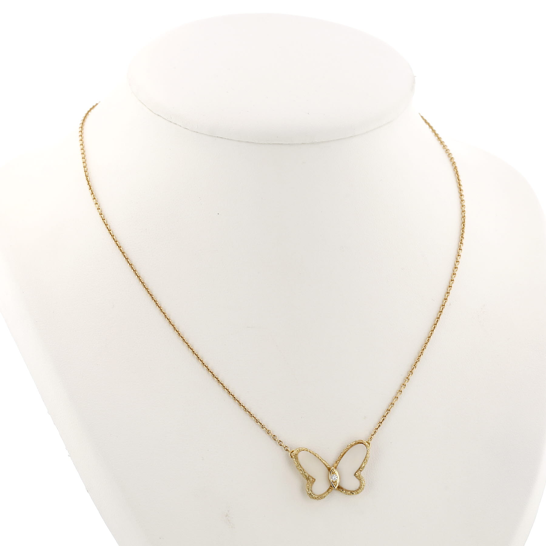 Van Cleef & Arpels necklace in yellow gold, agate and diamonds