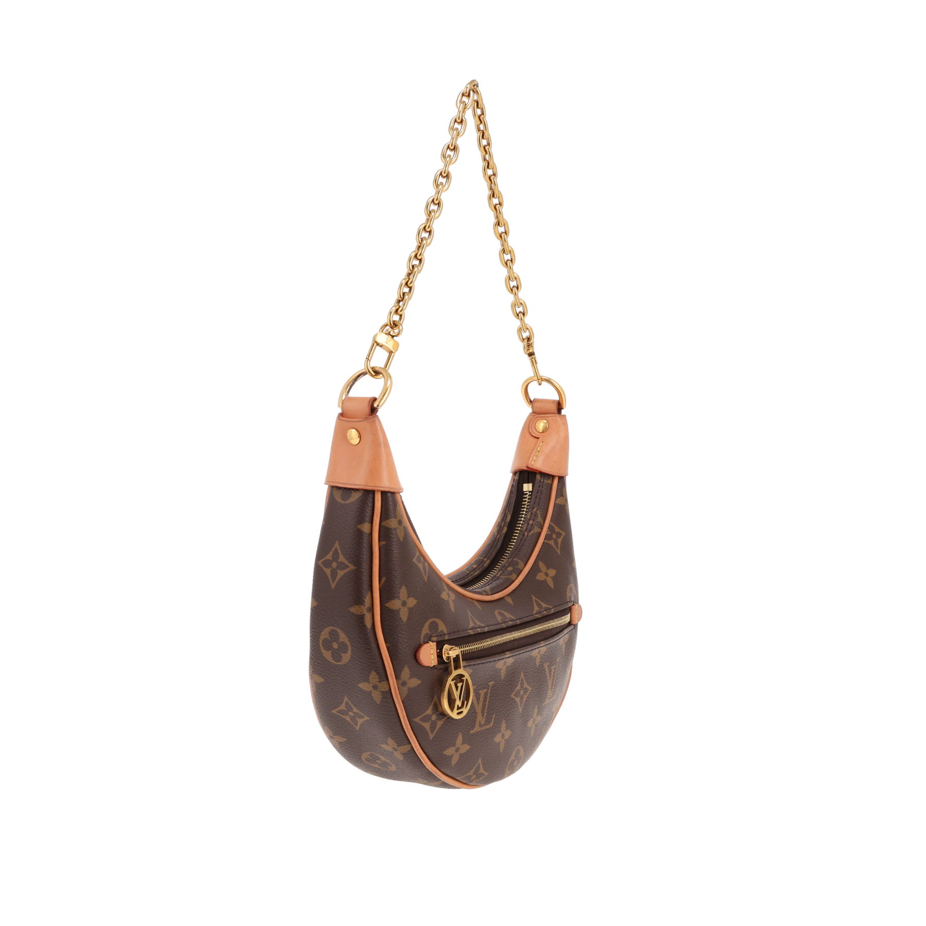 Louis Vuitton Loop Hobo handbag in brown Monogram canvas and natural leather