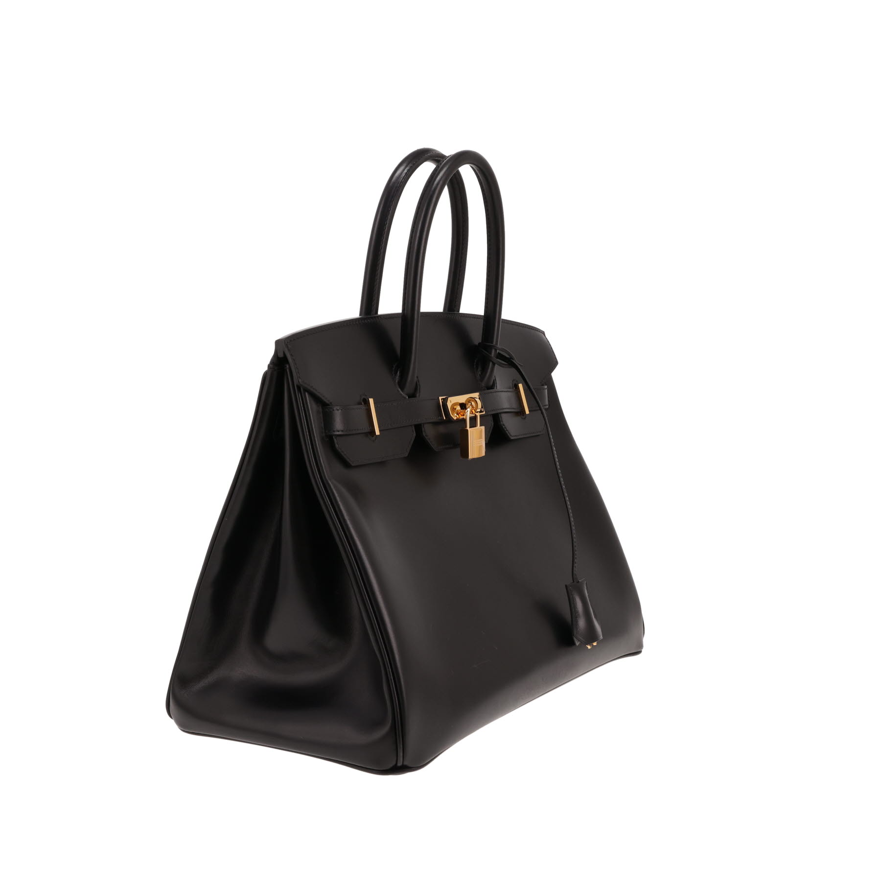 Bolso Hermès Birkin de 35 cm en piel negra tipo «box»