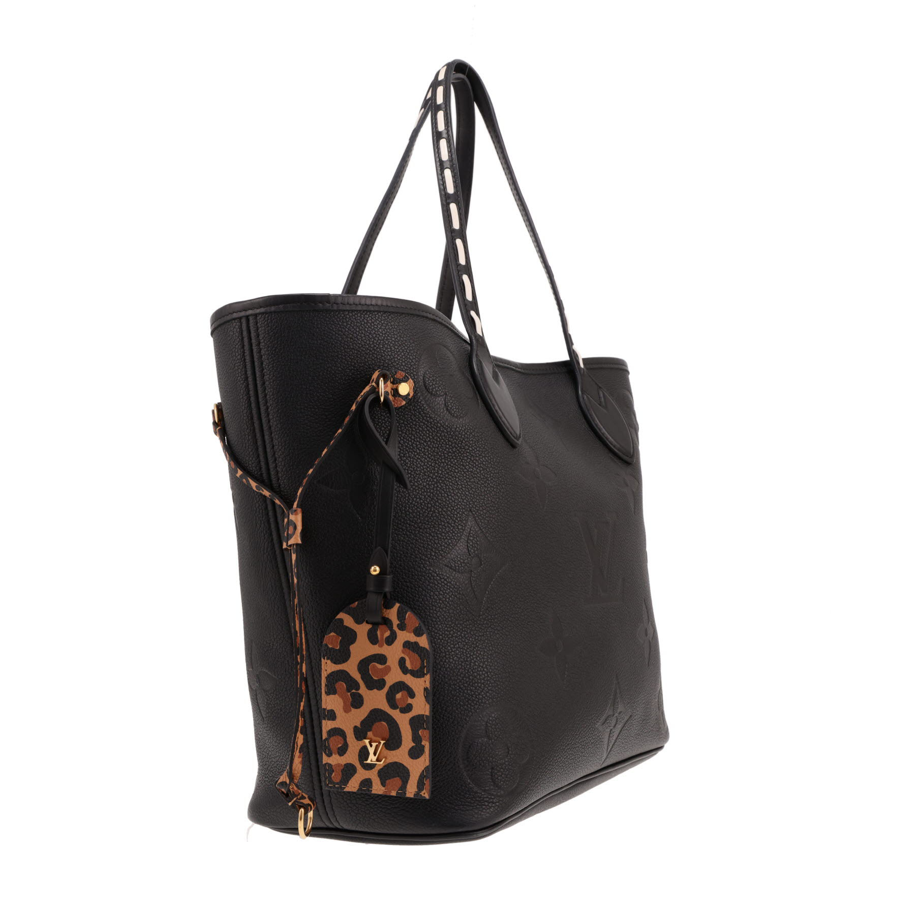 Louis Vuitton Neverfull Limited Edition Wild at Heart tote bag in Noir embossed Monogram leather