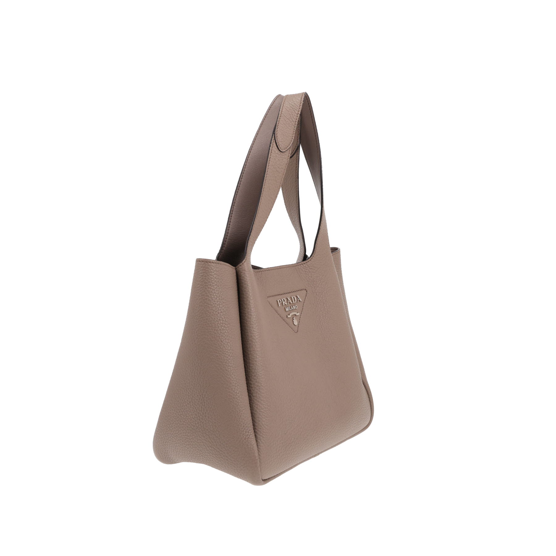Prada handbag   in grey grained leather