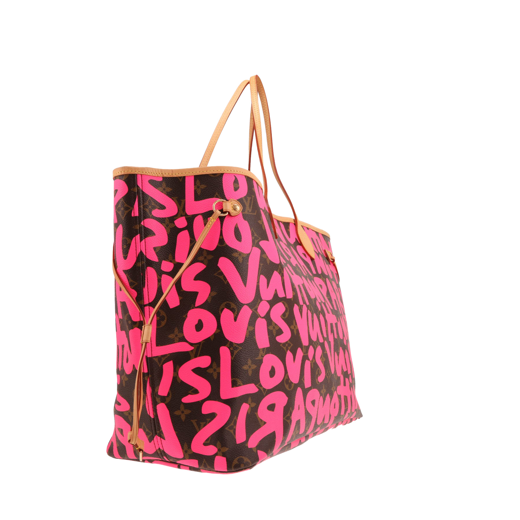 Louis Vuitton Neverfull Limited Edition large tote bag in brown and pink Monogram canvas and natural leather
