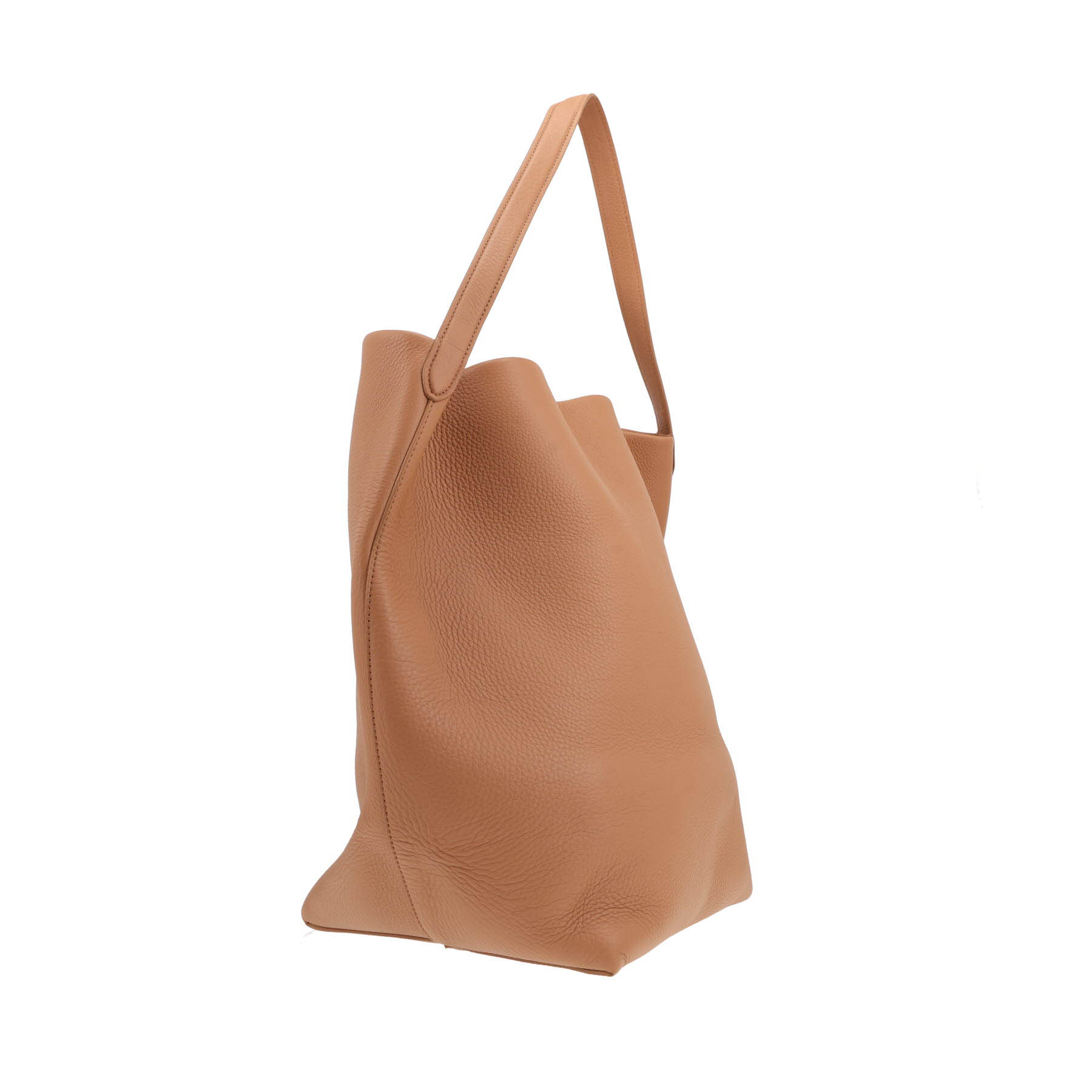 Sac cabas The Row  N/S Park Tote en cuir grainé marron camel