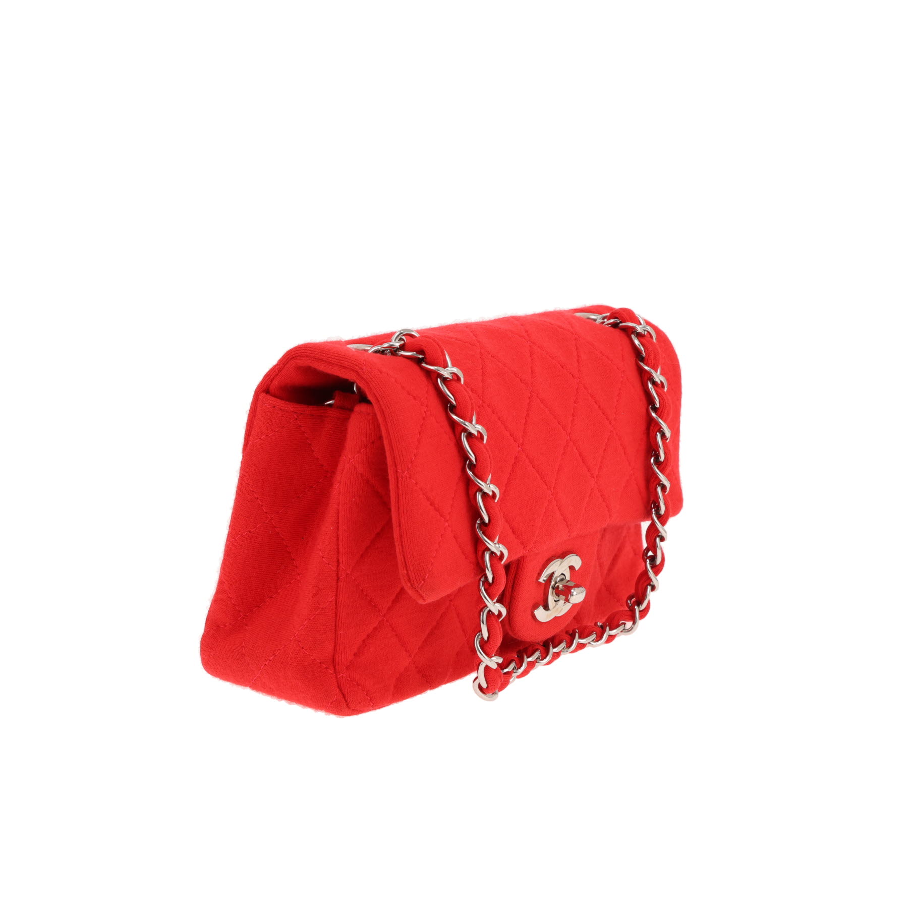 Chanel shoulder bag in red jersey