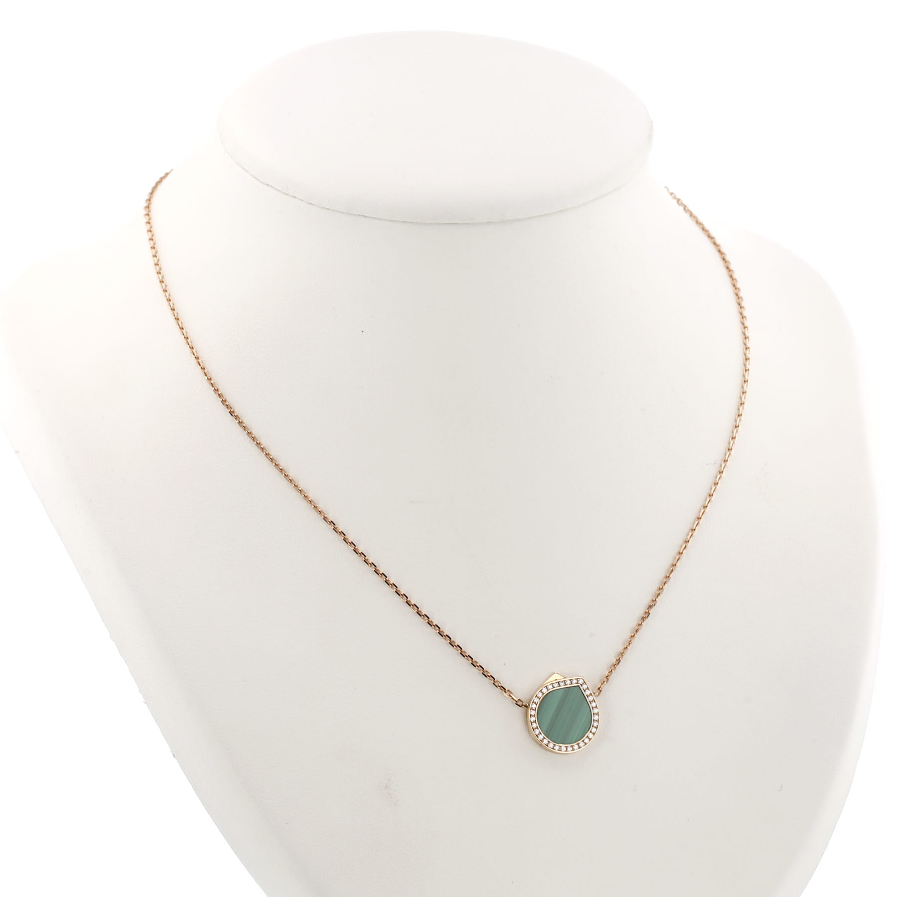 Repossi Antifer necklace in rose gold, diamonds and Malachite
