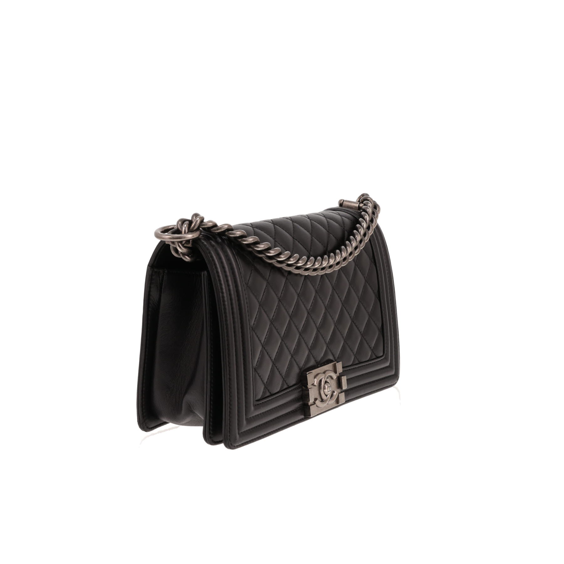 Sac bandoulière Chanel  Boy en cuir matelassé noir