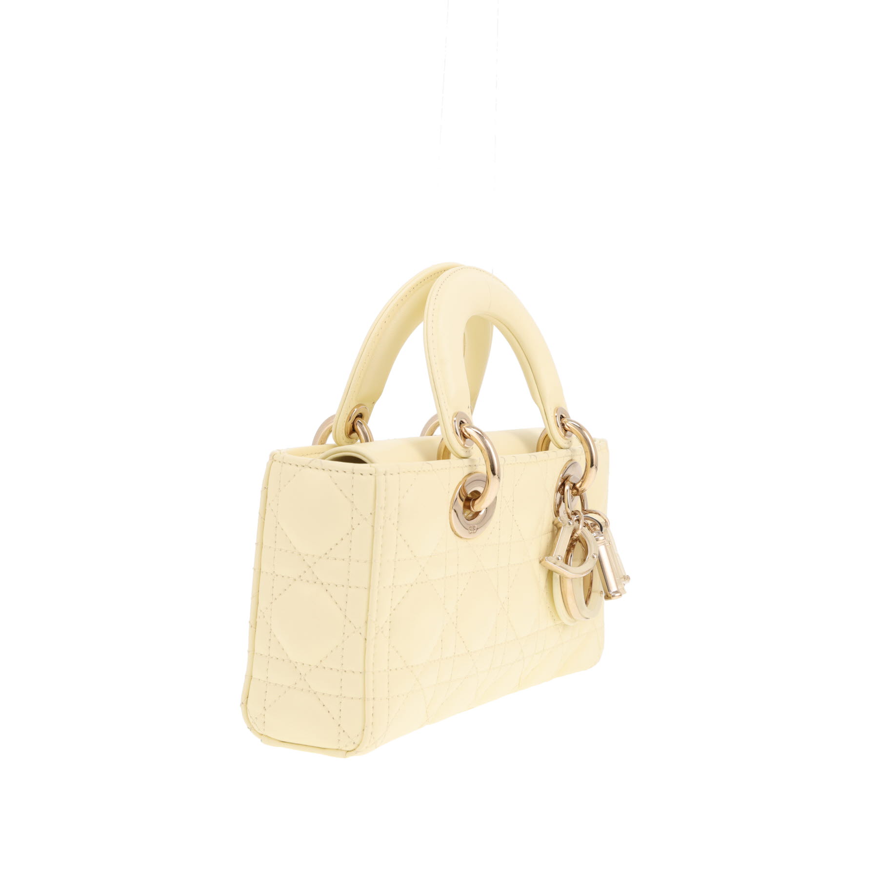 Dior Lady D-Joy handbag in yellow cannage leather