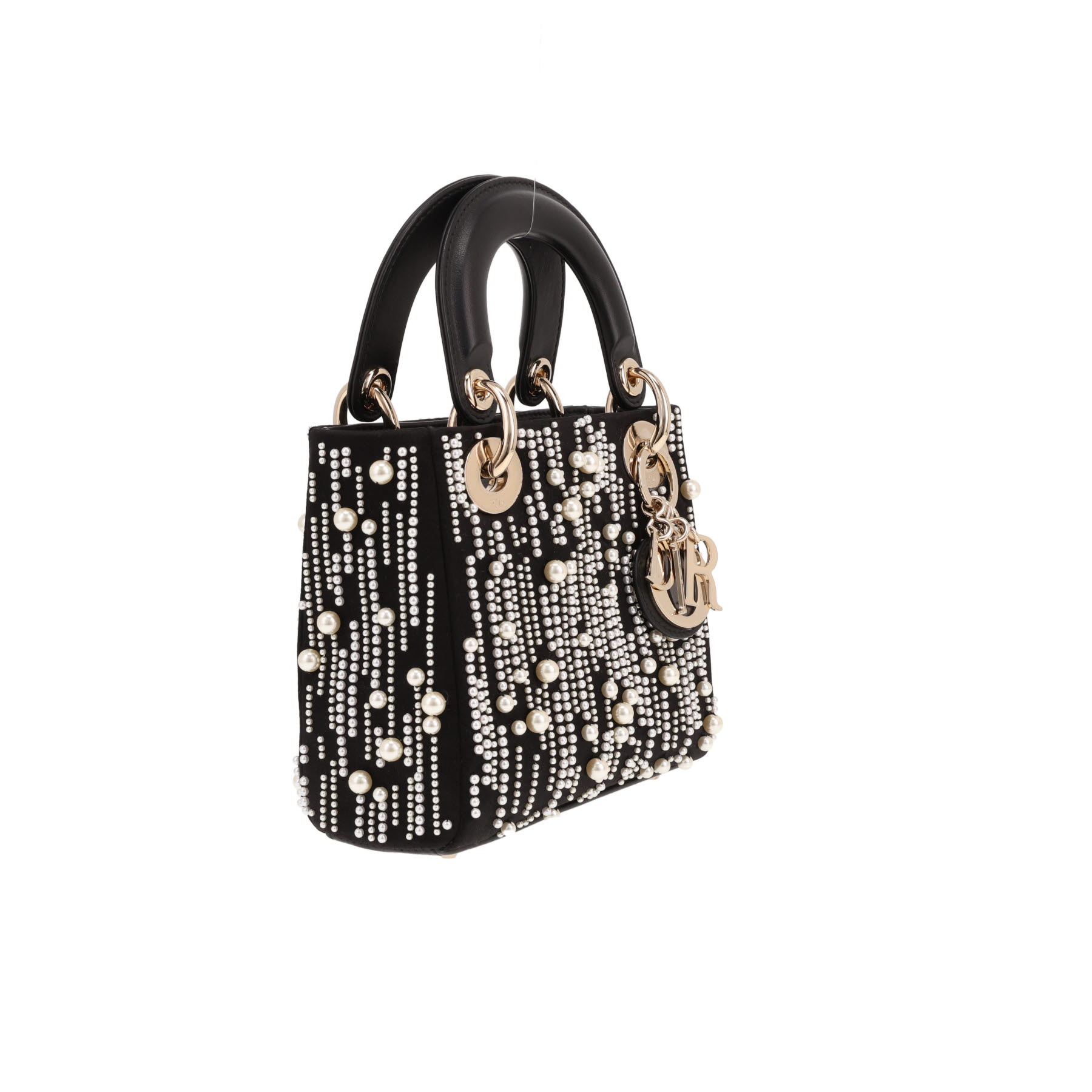 Sac bandoulière Dior  Mini Lady Dior en satin noir