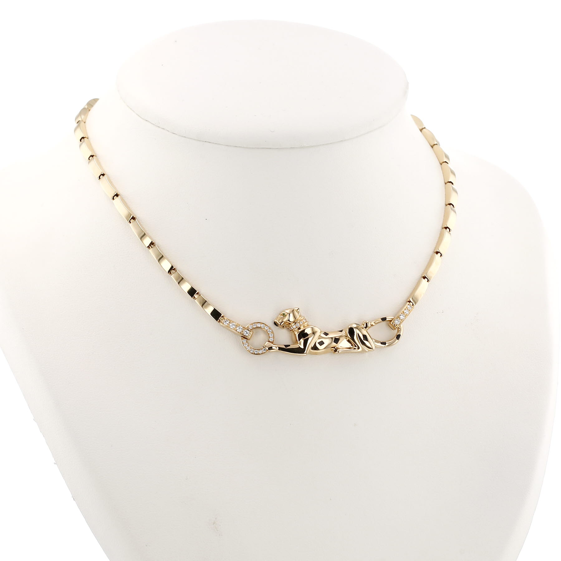 Cartier Panthère necklace in yellow gold, diamonds and black lacquer