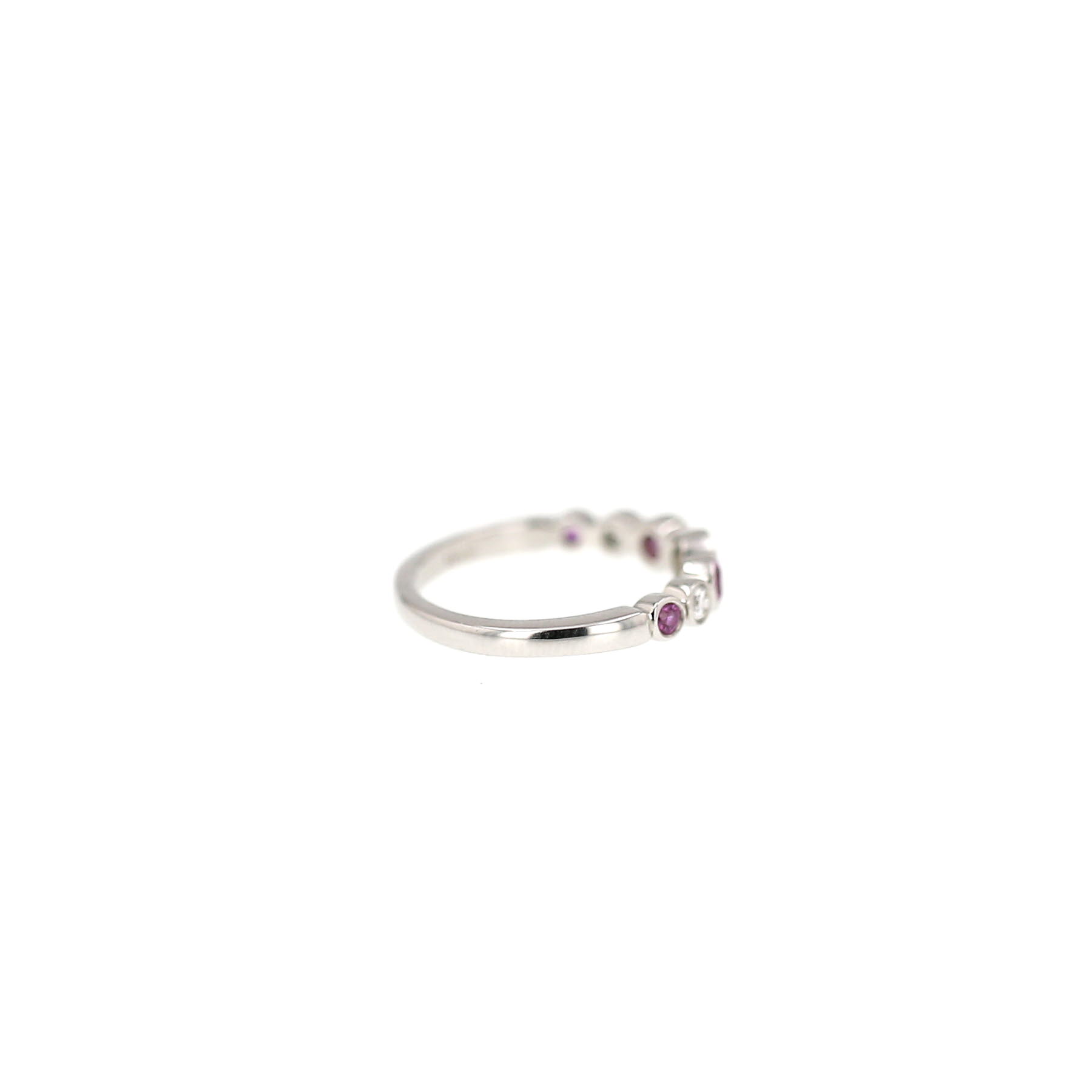 Tiffany Co Jazz garter Ring in platinum, diamonds and pink sapphires