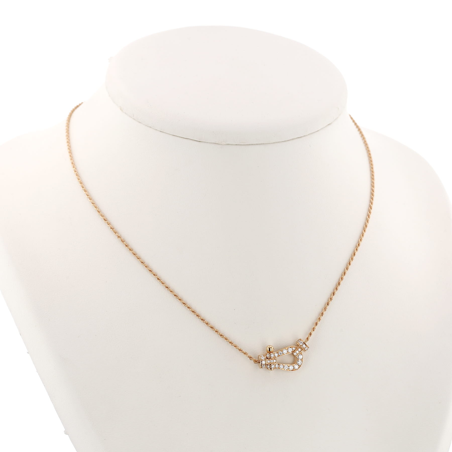 Collar Fred Force 10, modelo mediano, en oro rosa y diamantes
