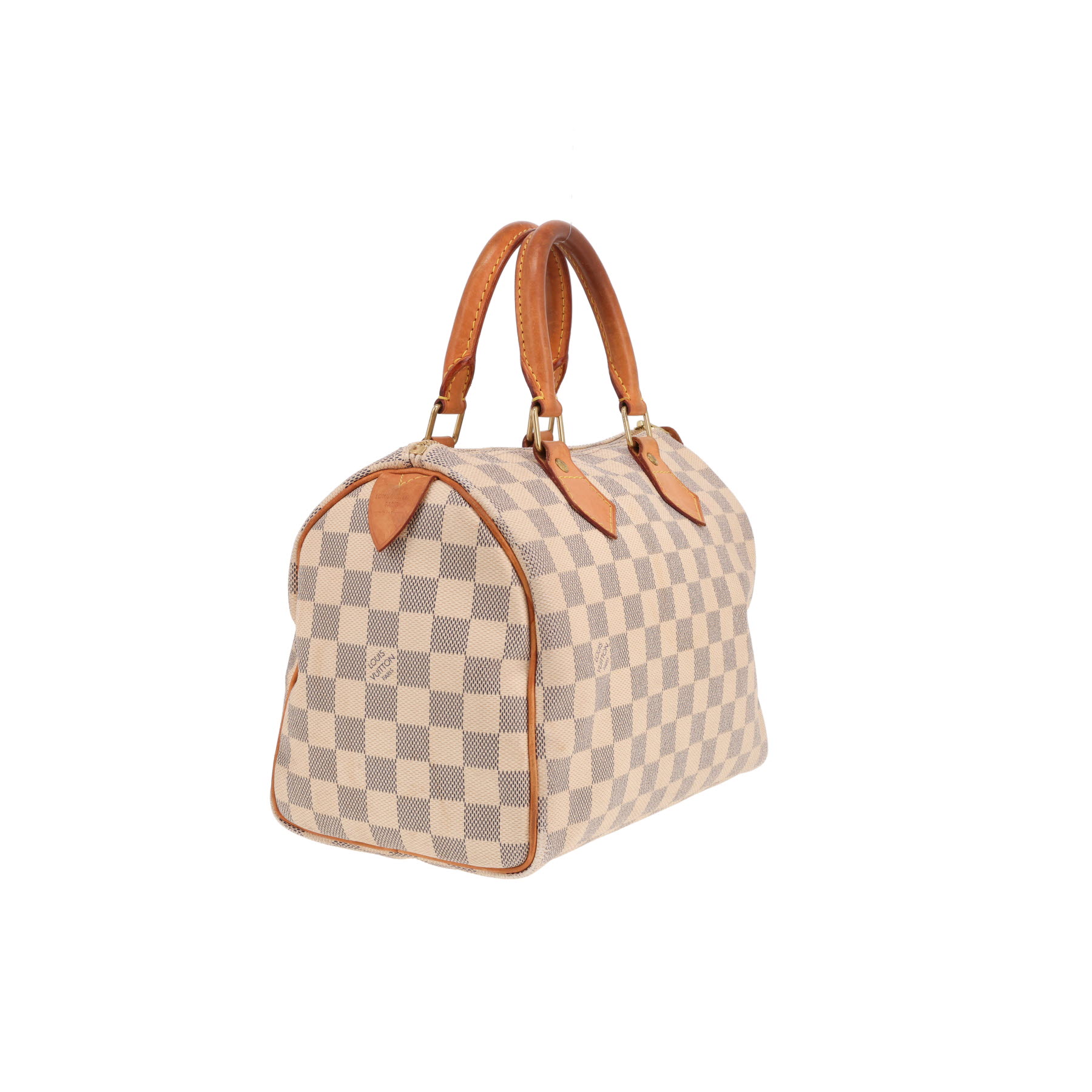 Sac à main Louis Vuitton  Speedy 25 en toile damier azur et cuir naturel