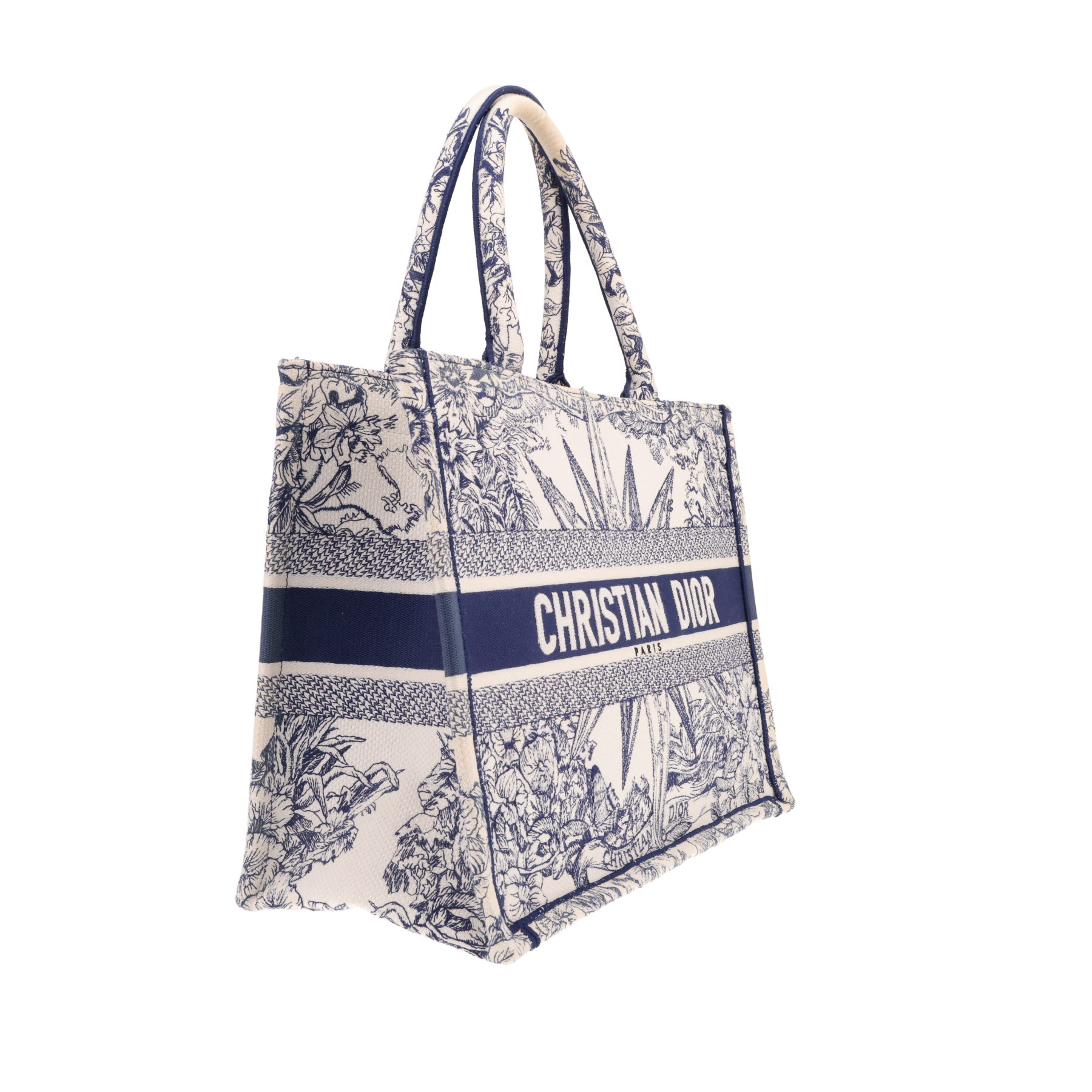 Dior Book Tote, medium size, in blue and white canvas