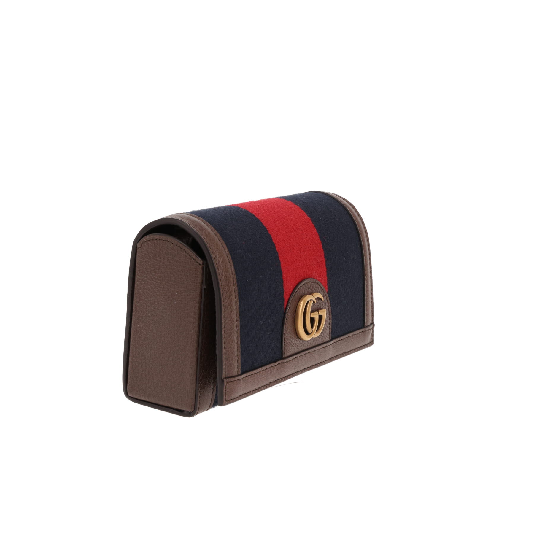 Gucci Web Mini shoulder bag in brown leather and two-tone canvas