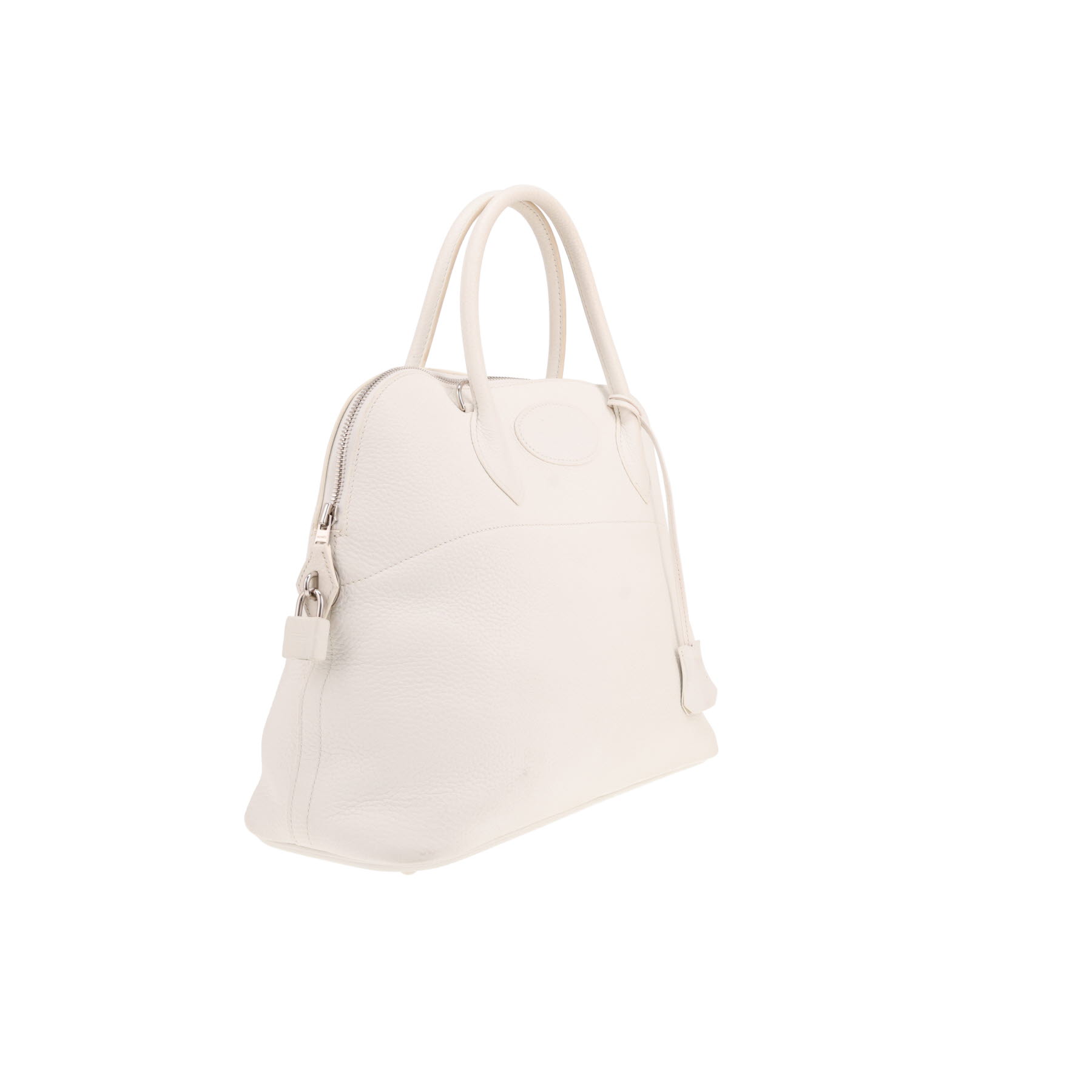 Bolso Hermès Bolide de 35 cm en piel de becerro Clemence blanca