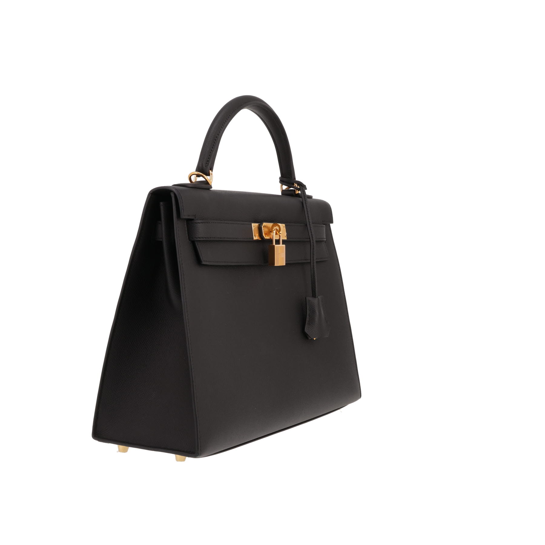 Bolso Hermès Kelly de 32 cm en piel Epsom negra