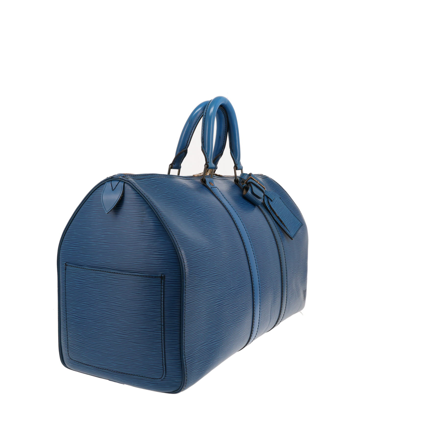 Louis Vuitton Keepall 45 travel bag in blue Épi leather