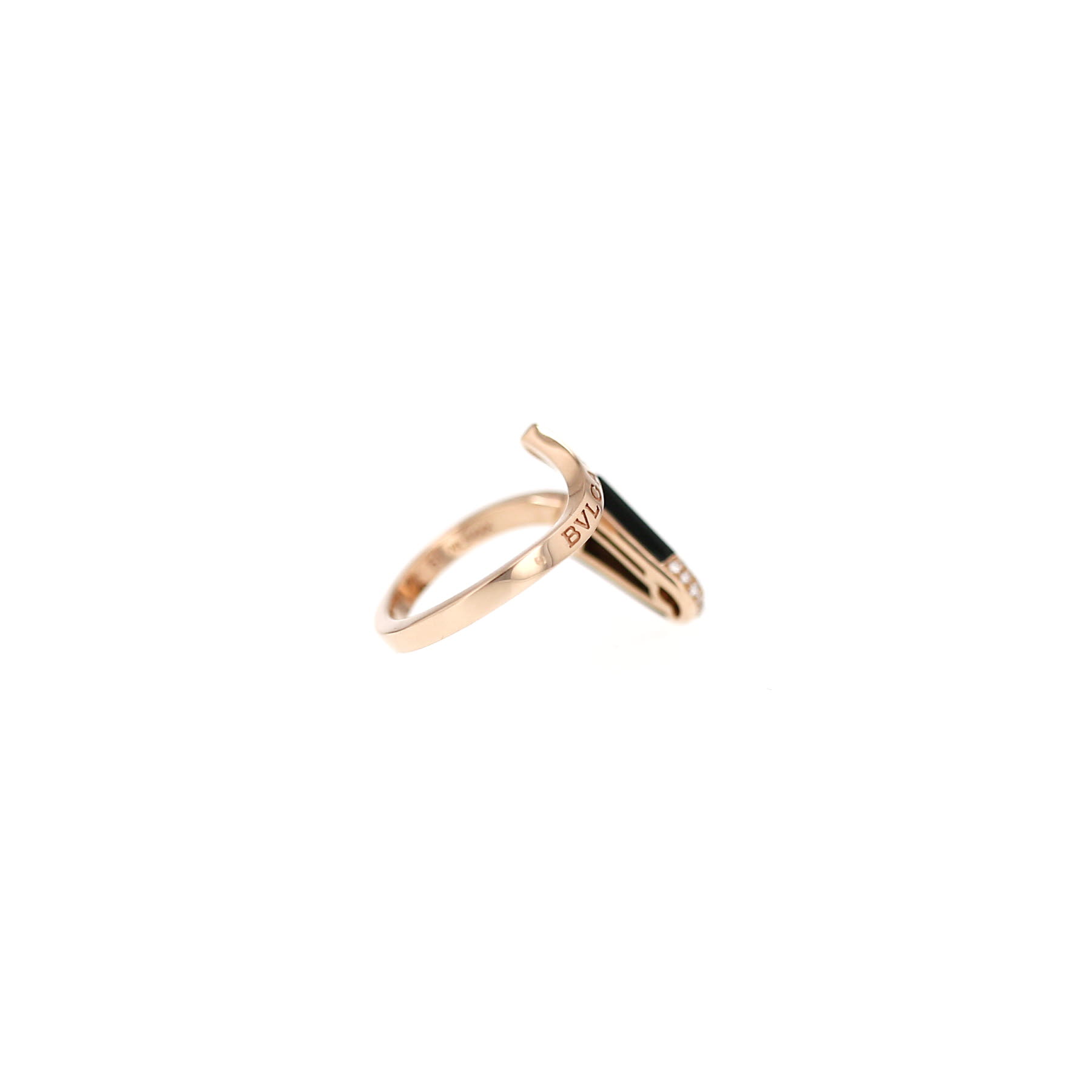 Bulgari Gelati ring in rose gold, onyx and diamonds