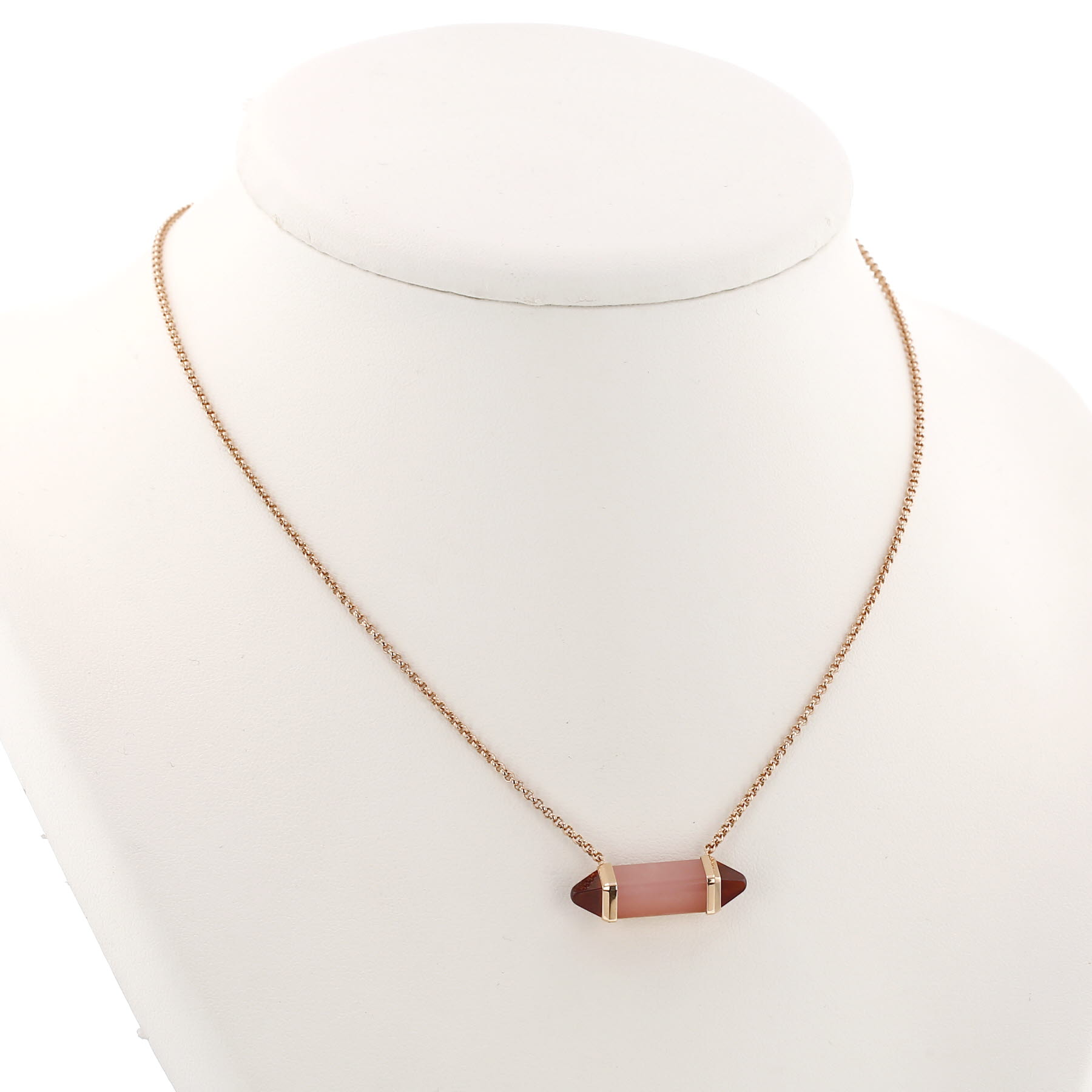 Collana Cartier «Les Berlingots de Cartier» in oro rosa, calcedonio rosa e granato