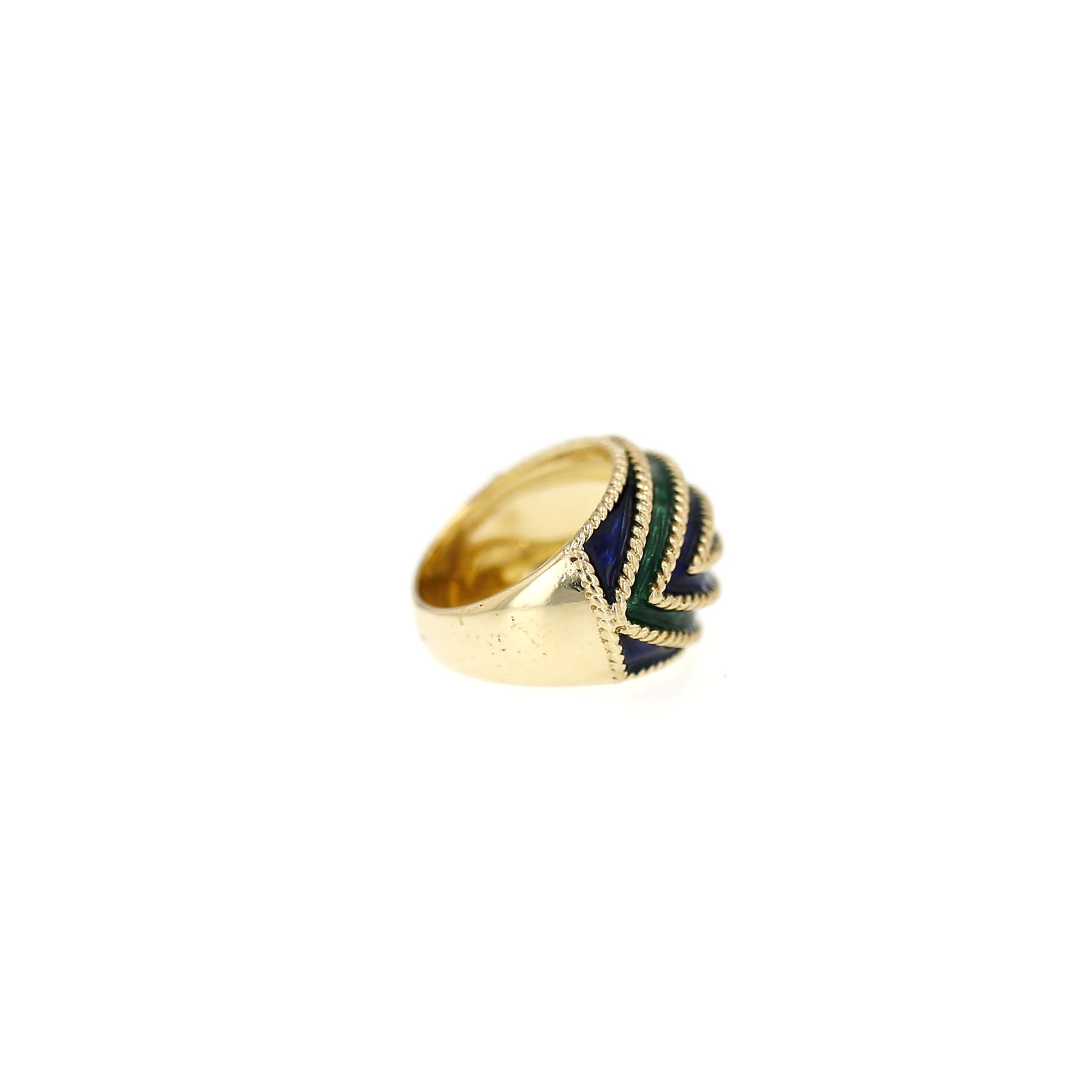 Sortija Vintage en oro amarillo y esmalte