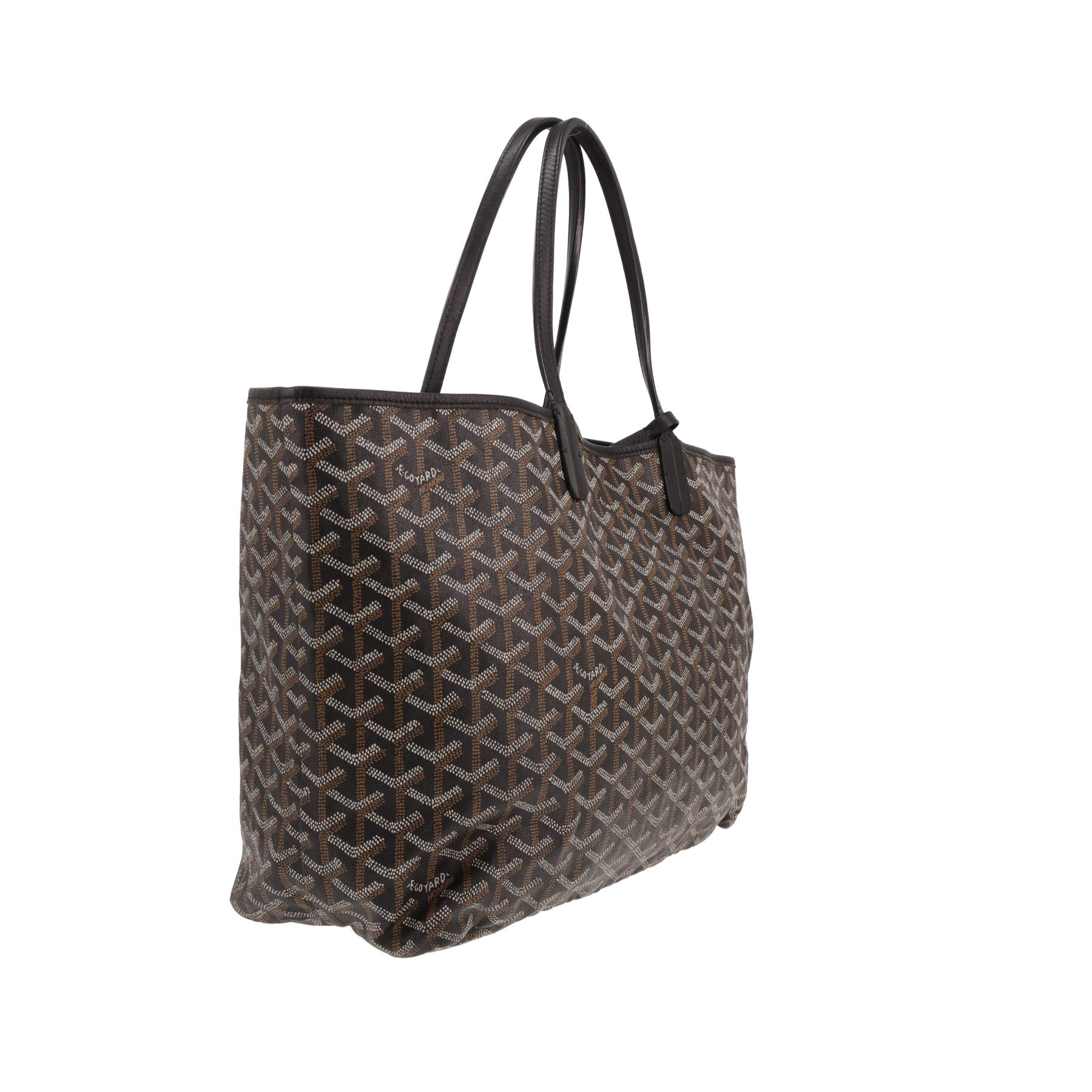 Bolso de mano Goyard «Saint-Louis» de lona Goyardine negra y cuero negro
