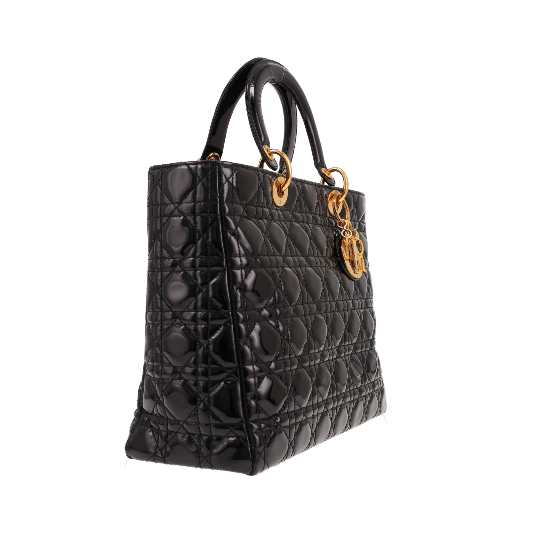 Dior Lady Dior handbag in black patent leather