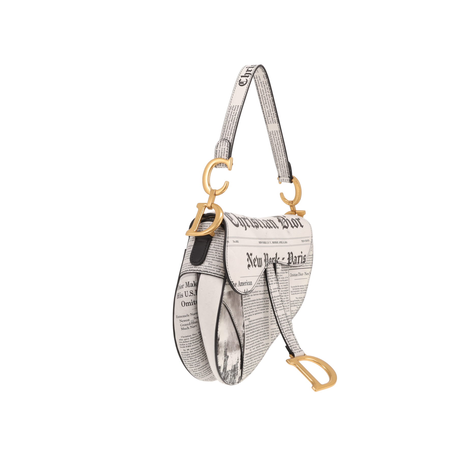 Borsa Dior Saddle in pelle bianca e nera