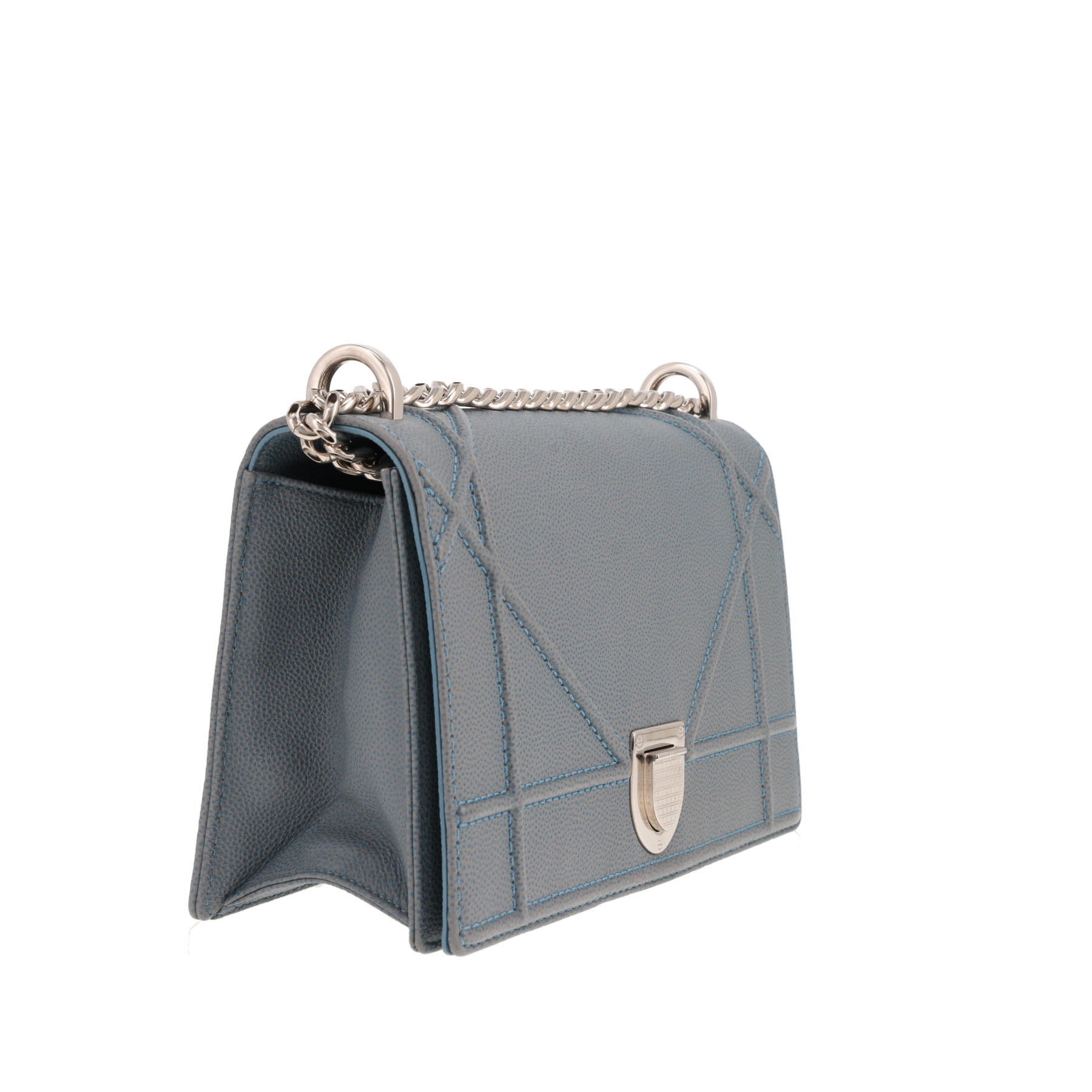 Dior Diorama handbag in blue-grey leather