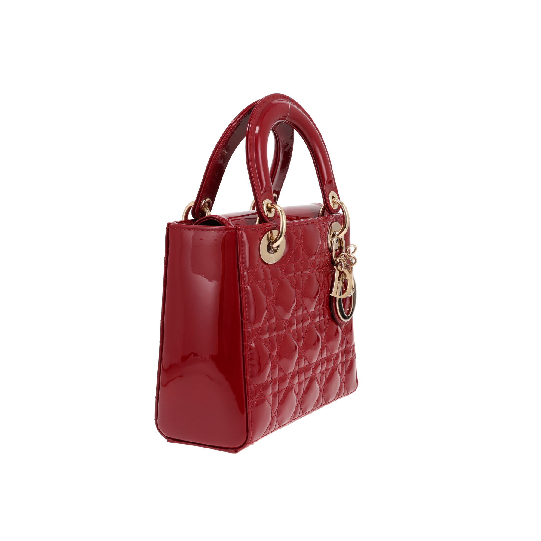 Bolso Dior «Lady Dior» de piel charol roja