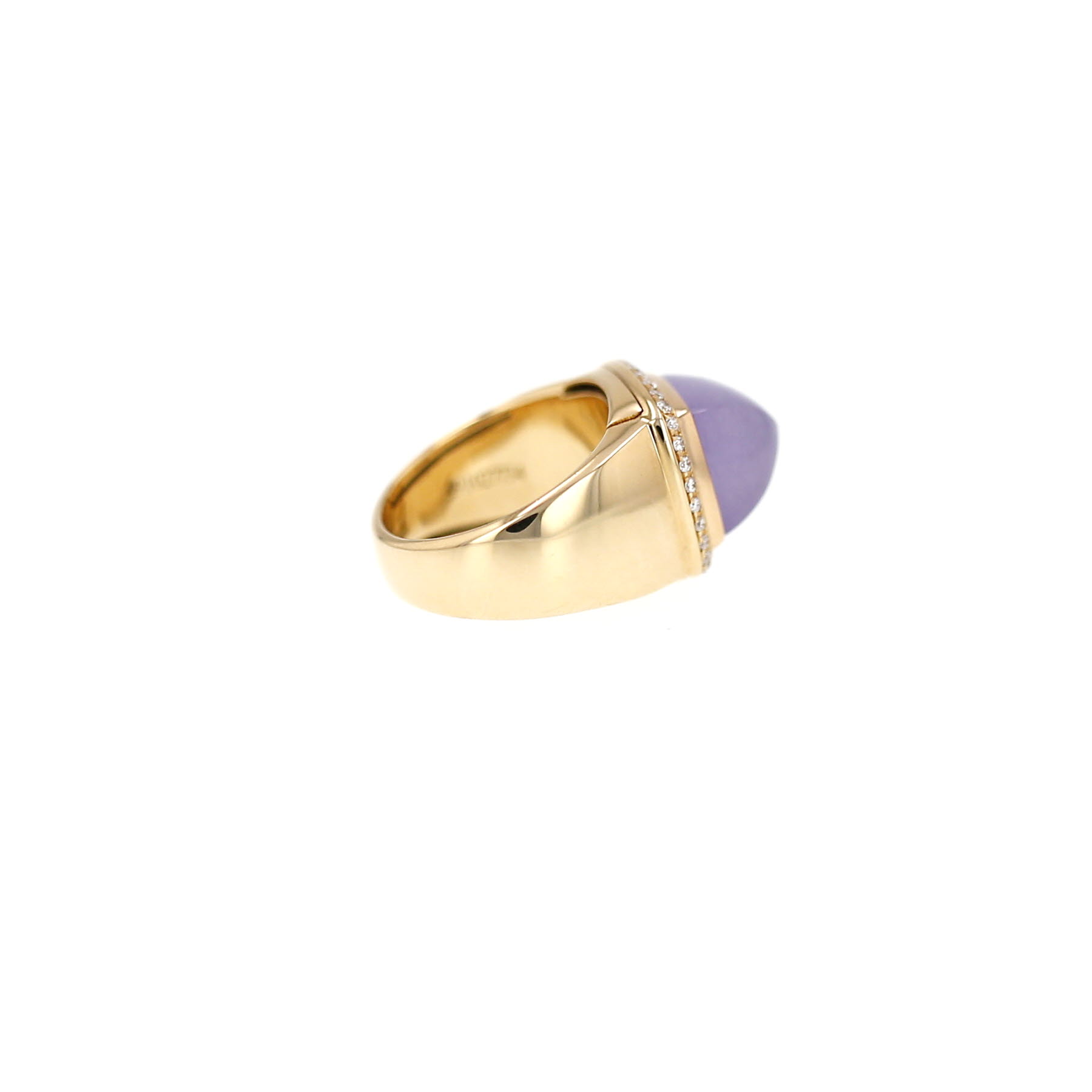 Anillo Fred «Pain de Sucre» de tamaño mediano, en oro amarillo, diamantes y jade violeta