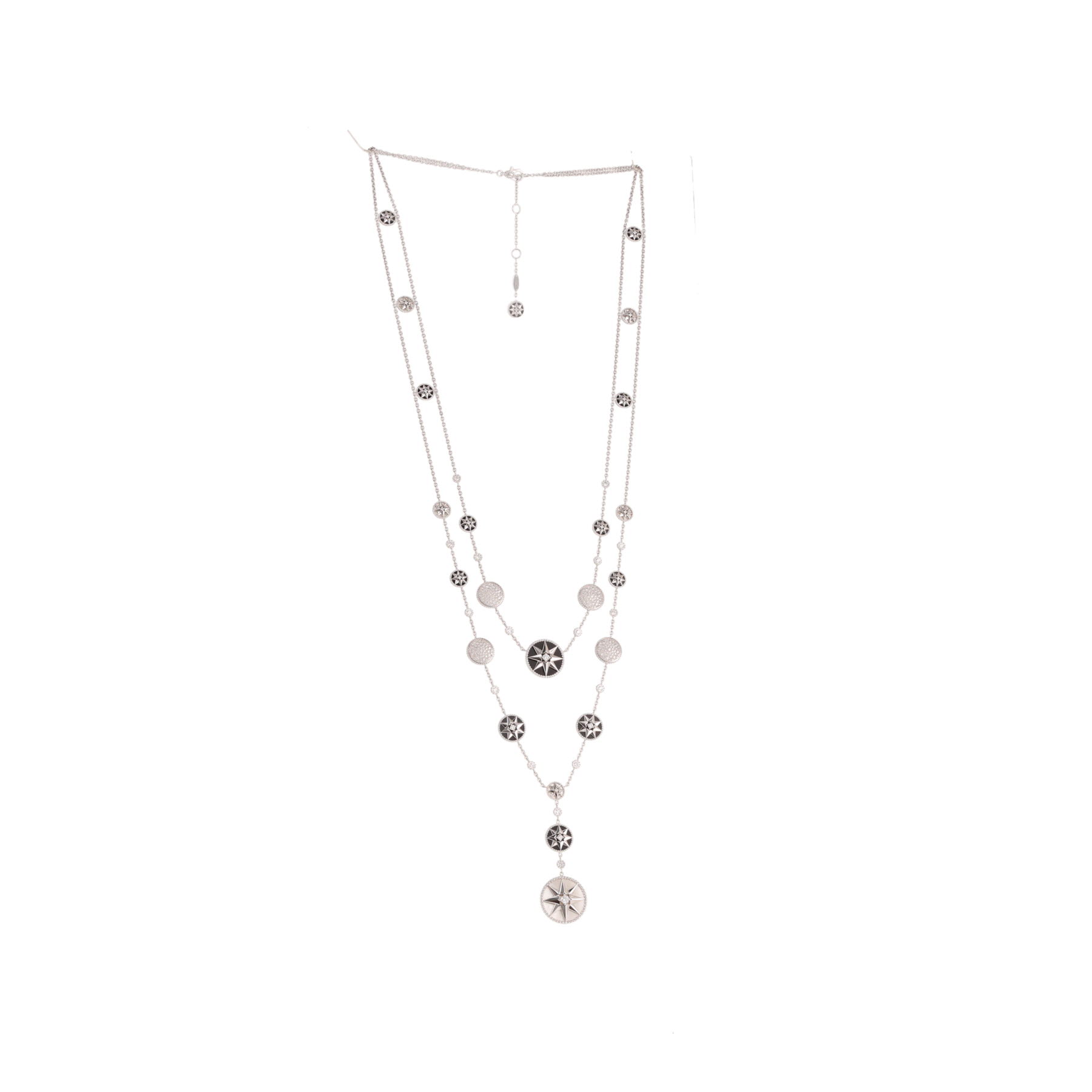 Dior Rose des vents necklace in white gold, onyx and diamonds