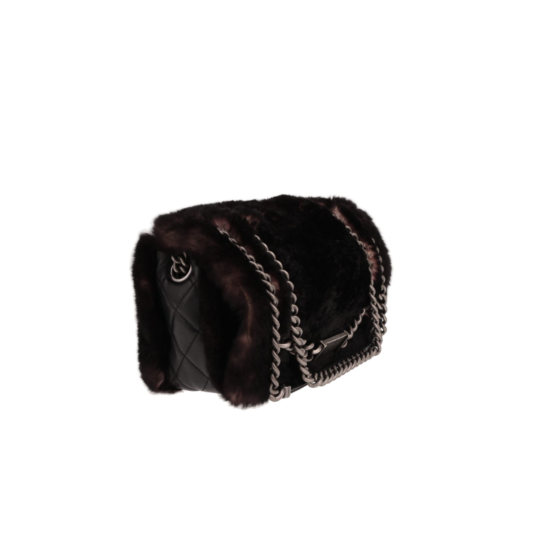 Sac à main Chanel   en fourrure marron