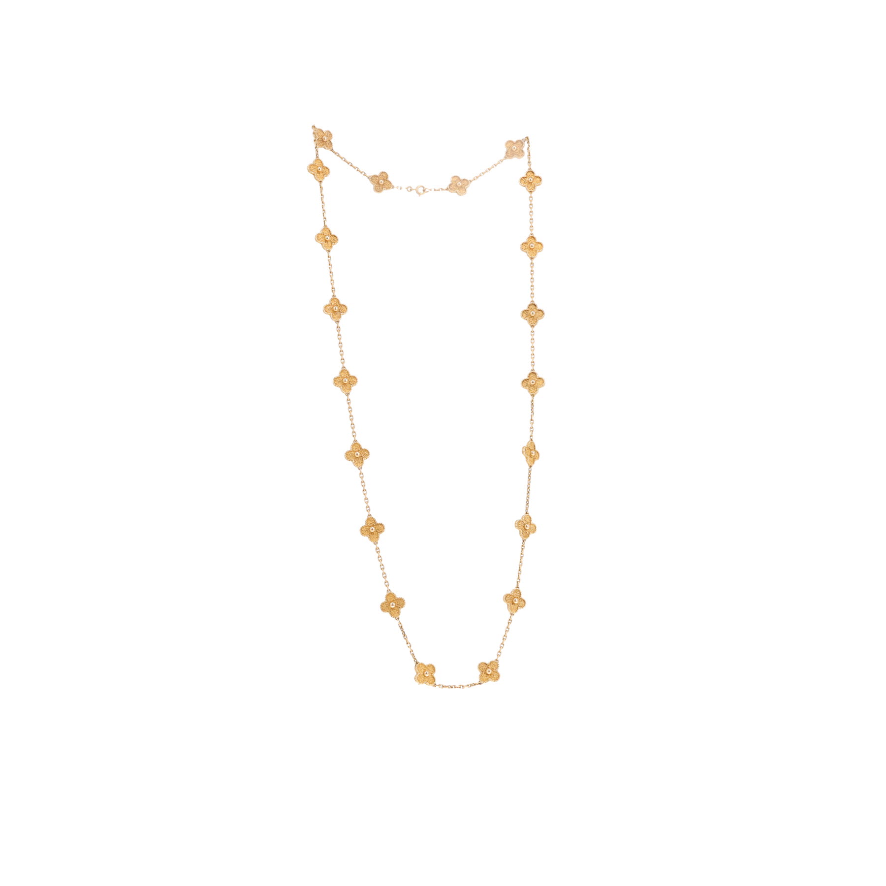 Van Cleef & Arpels Alhambra Vintage 1970s long necklace in yellow gold