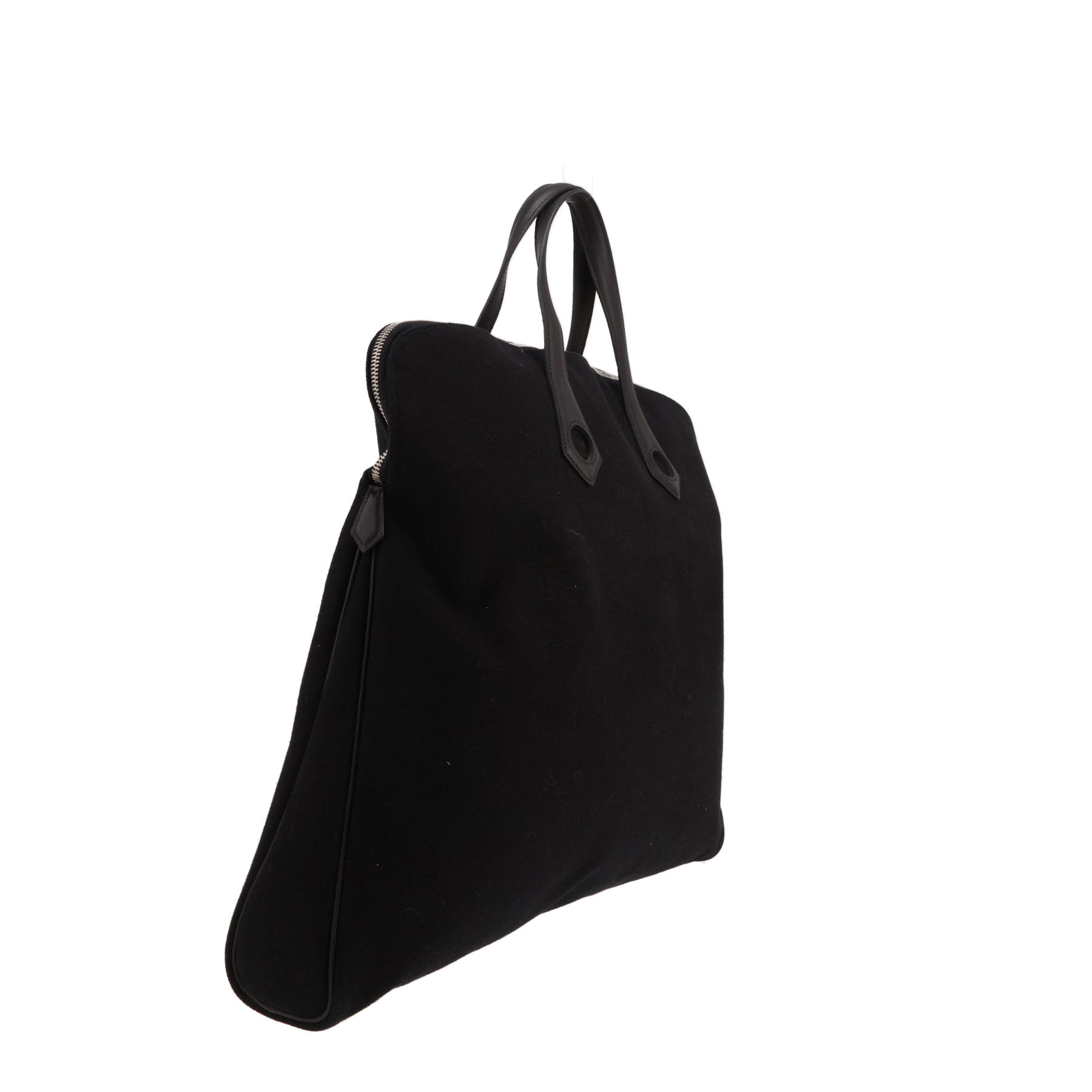 Hermès Heeboo handbag in black canvas and black leather