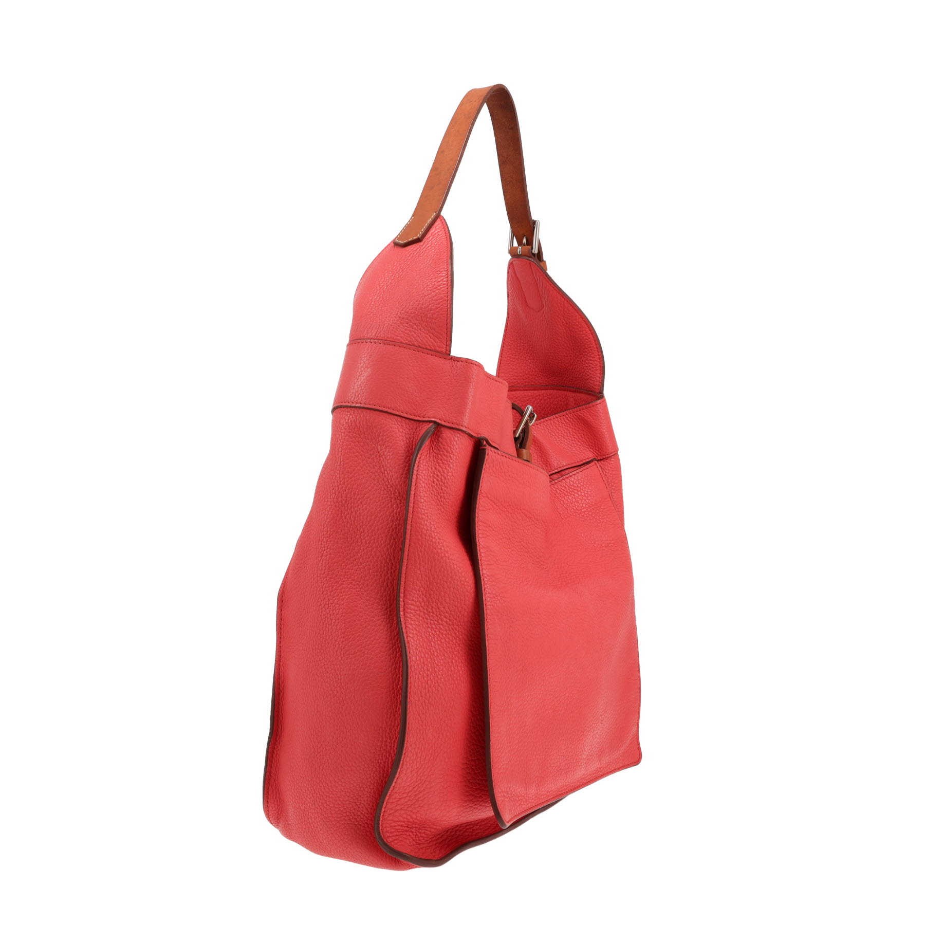 Bolso de hombro Hermès Marwari de piel Togo rosa Jaipur y piel dorada