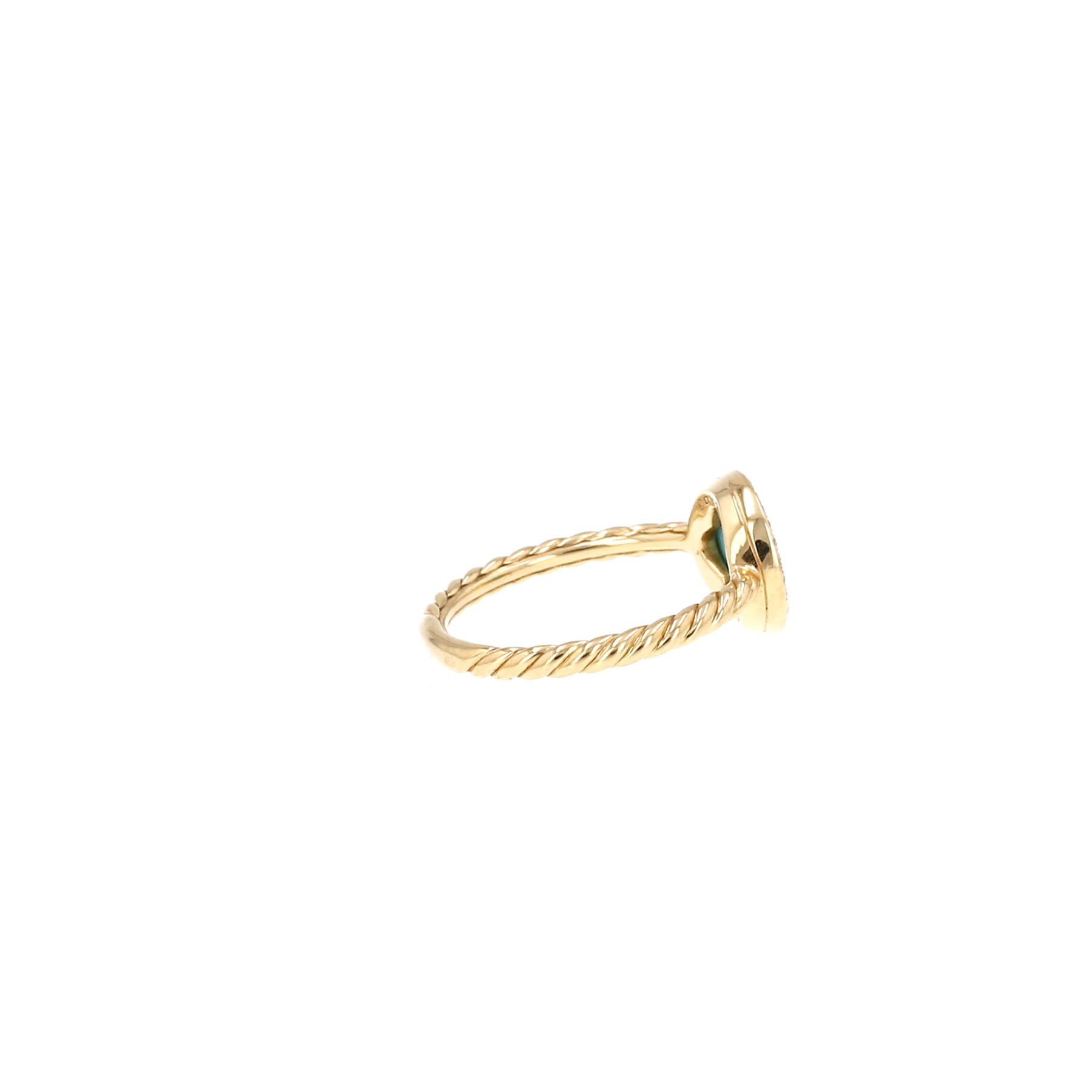 Anillo «Petite DY Elements» de David Yurman en oro amarillo, diamantes y Turquoise