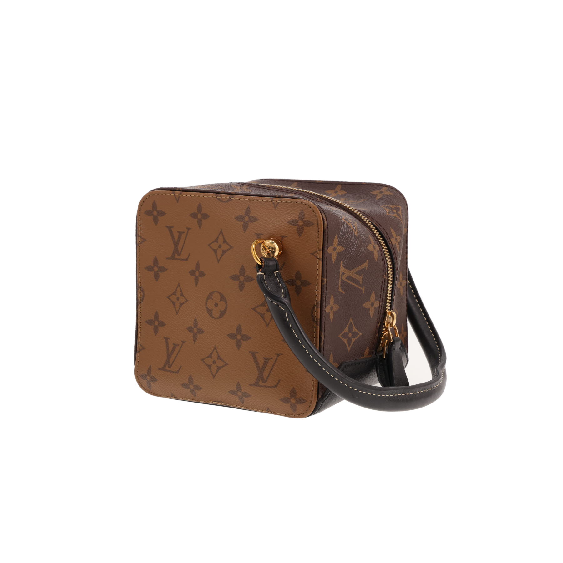 Louis Vuitton Square Bag handbag in brown Monogram canvas and black leather