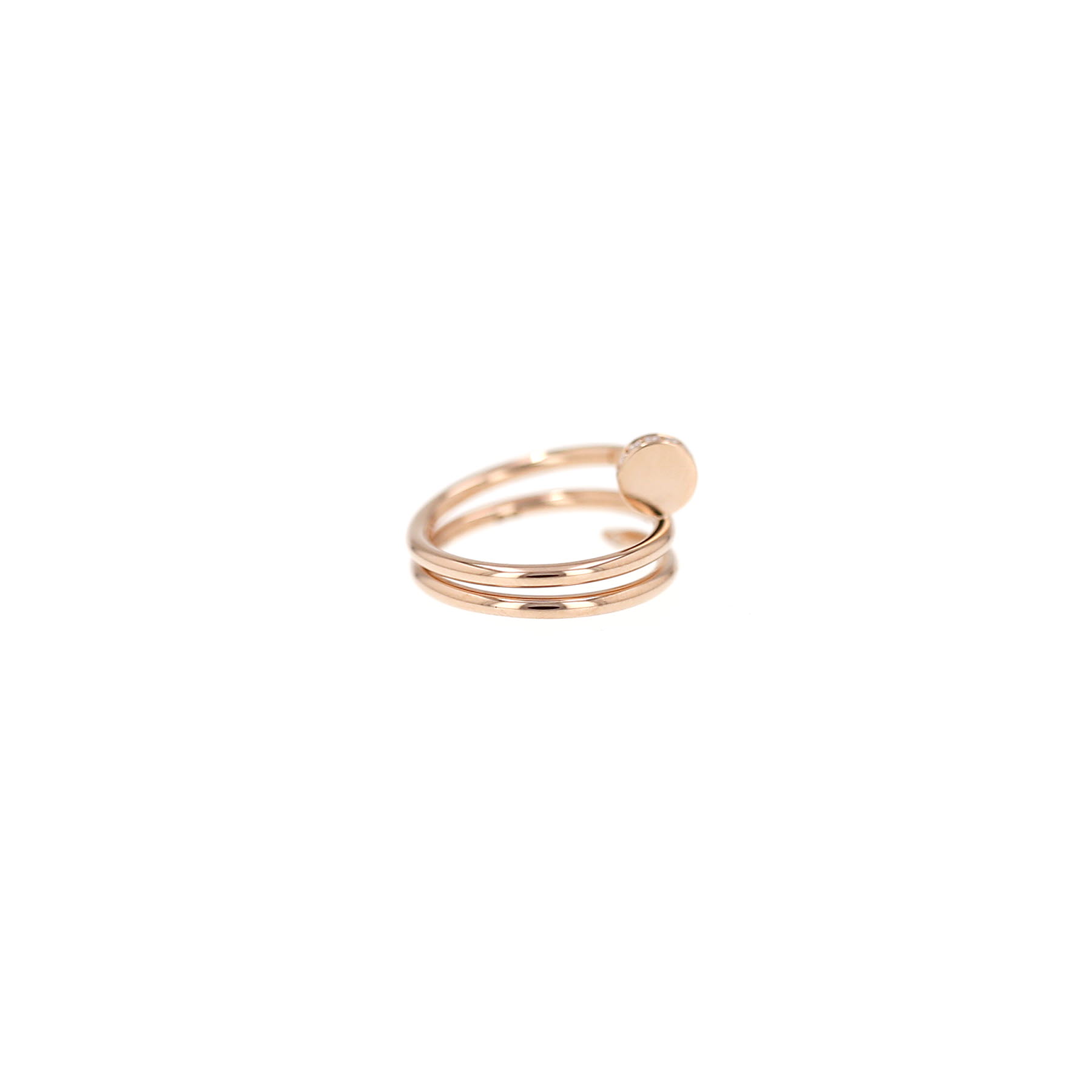 Cartier Juste un clou double ring in rose gold and diamonds
