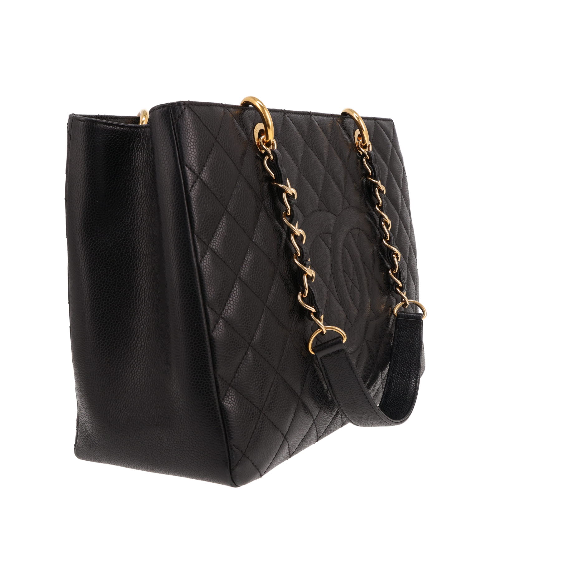 Sac cabas Chanel  Shopping GST en cuir grainé matelassé noir