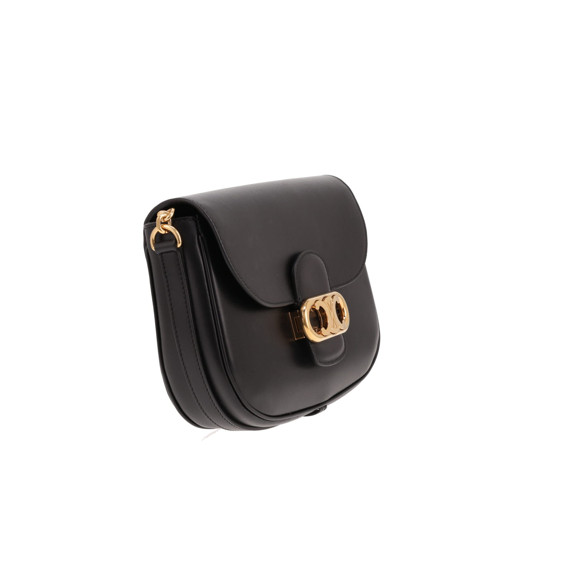 Borsa a tracolla Celine  Maglie Triomphe in pelle liscia nera