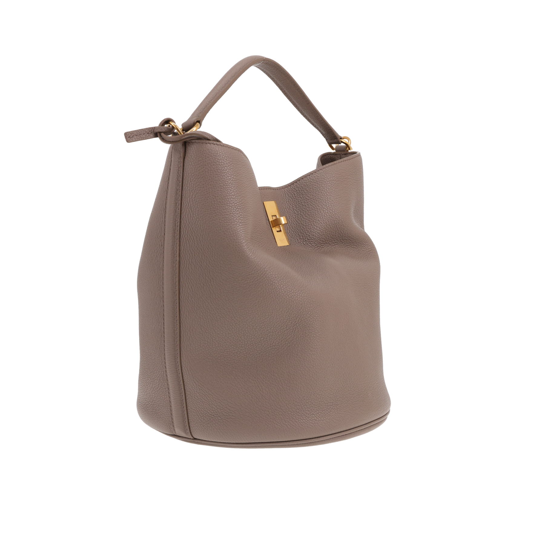 Sac à main Celine  Seau 16 en cuir grainé taupe