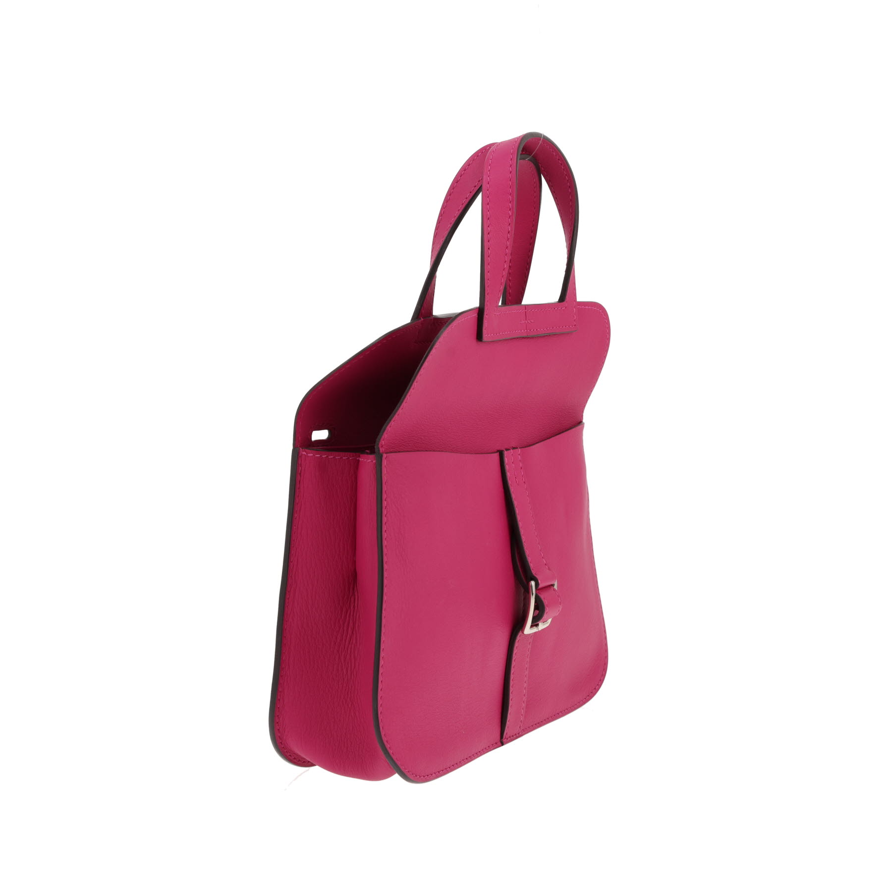 Borsa a tracolla Hermès Halzan mini in pelle Swift rosa Tosca