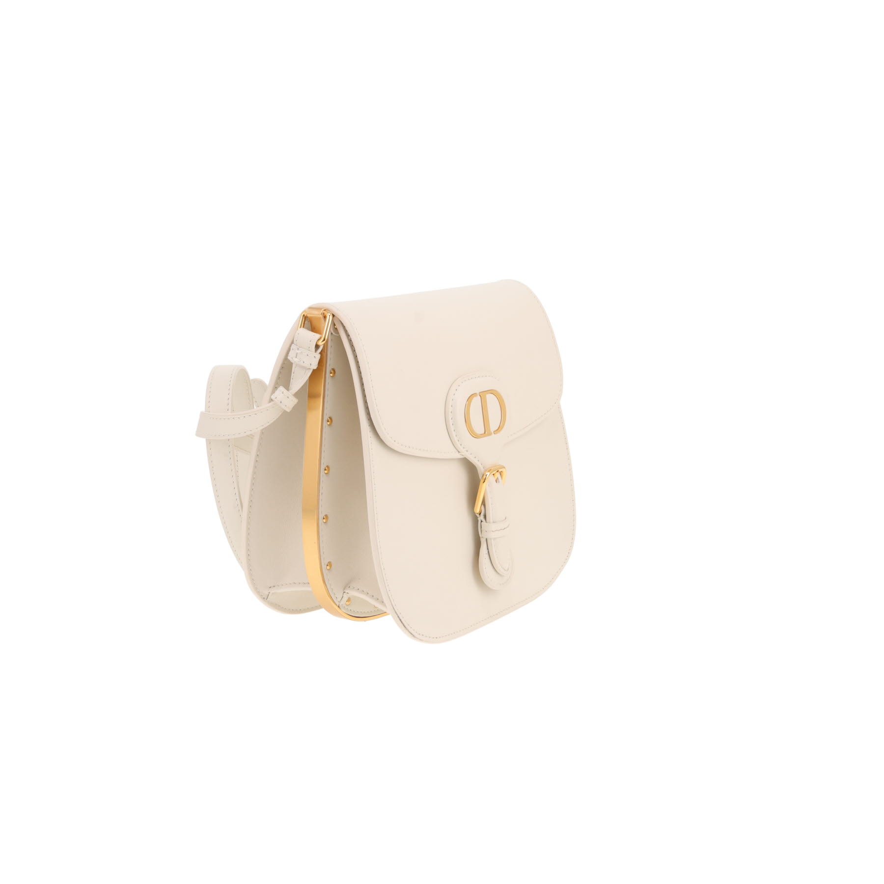Sac bandoulière Dior  Bobby Frame en cuir blanc