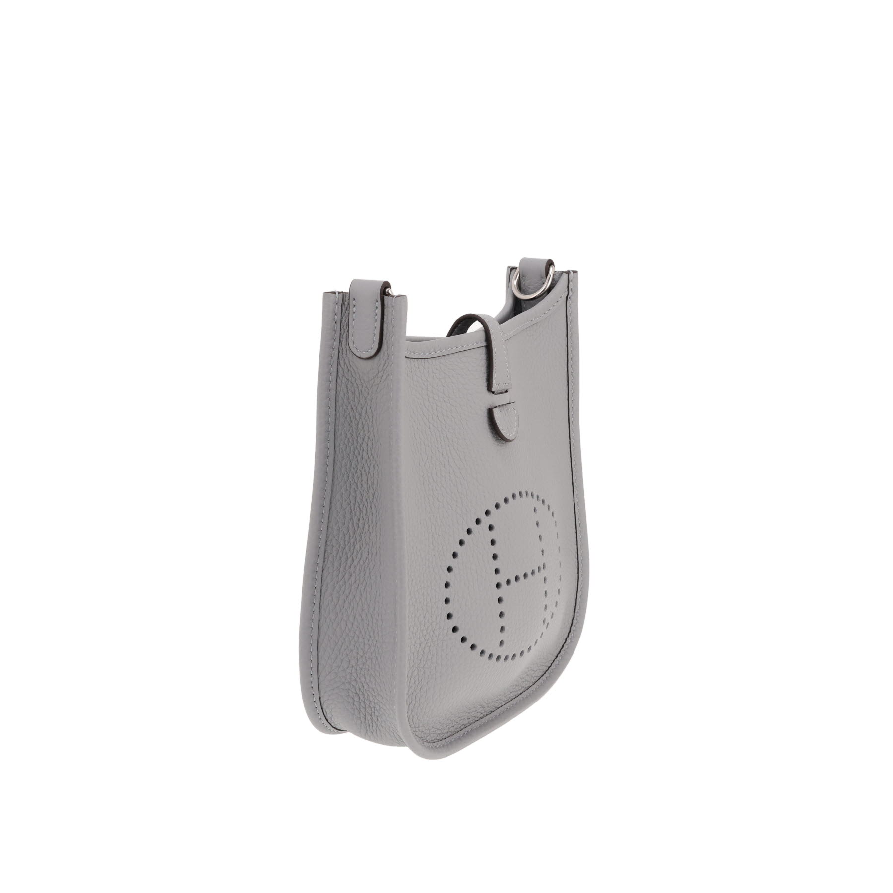 Hermès Mini Evelyne shoulder bag in Gris Pantin Clémence calfskin