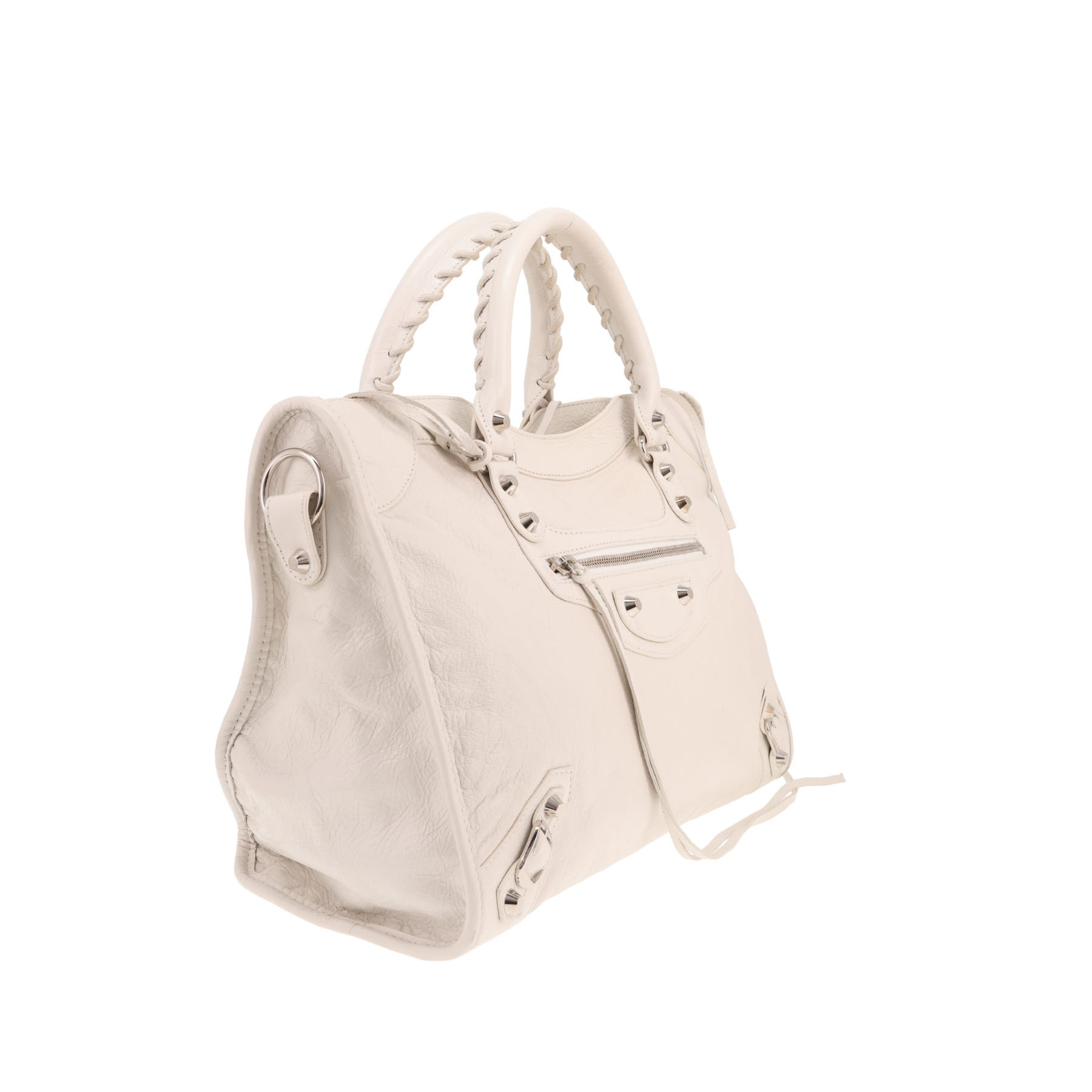 Borsa Balenciaga City in pelle bianca