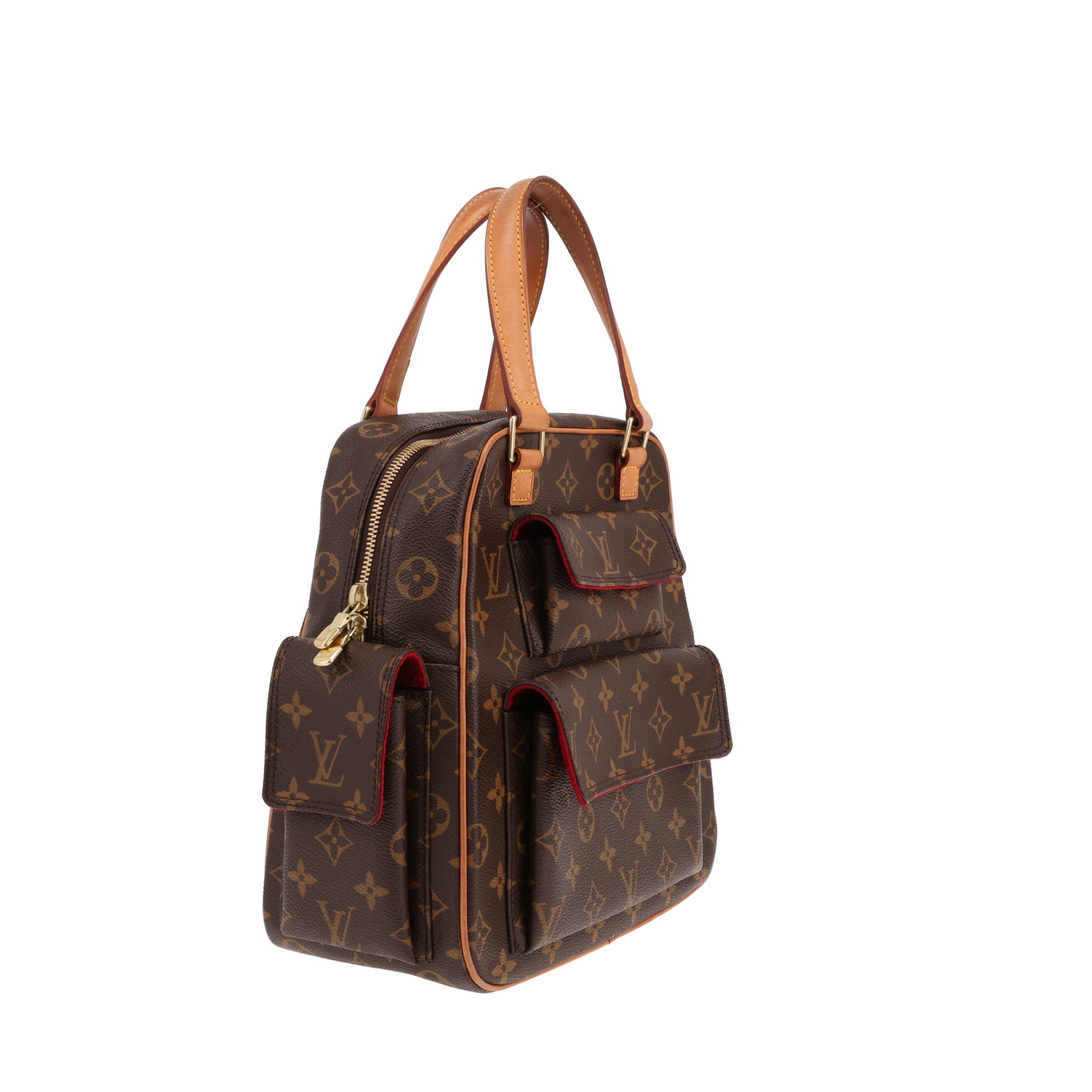 Sac à main Louis Vuitton  Excentricité en toile monogram marron et cuir naturel