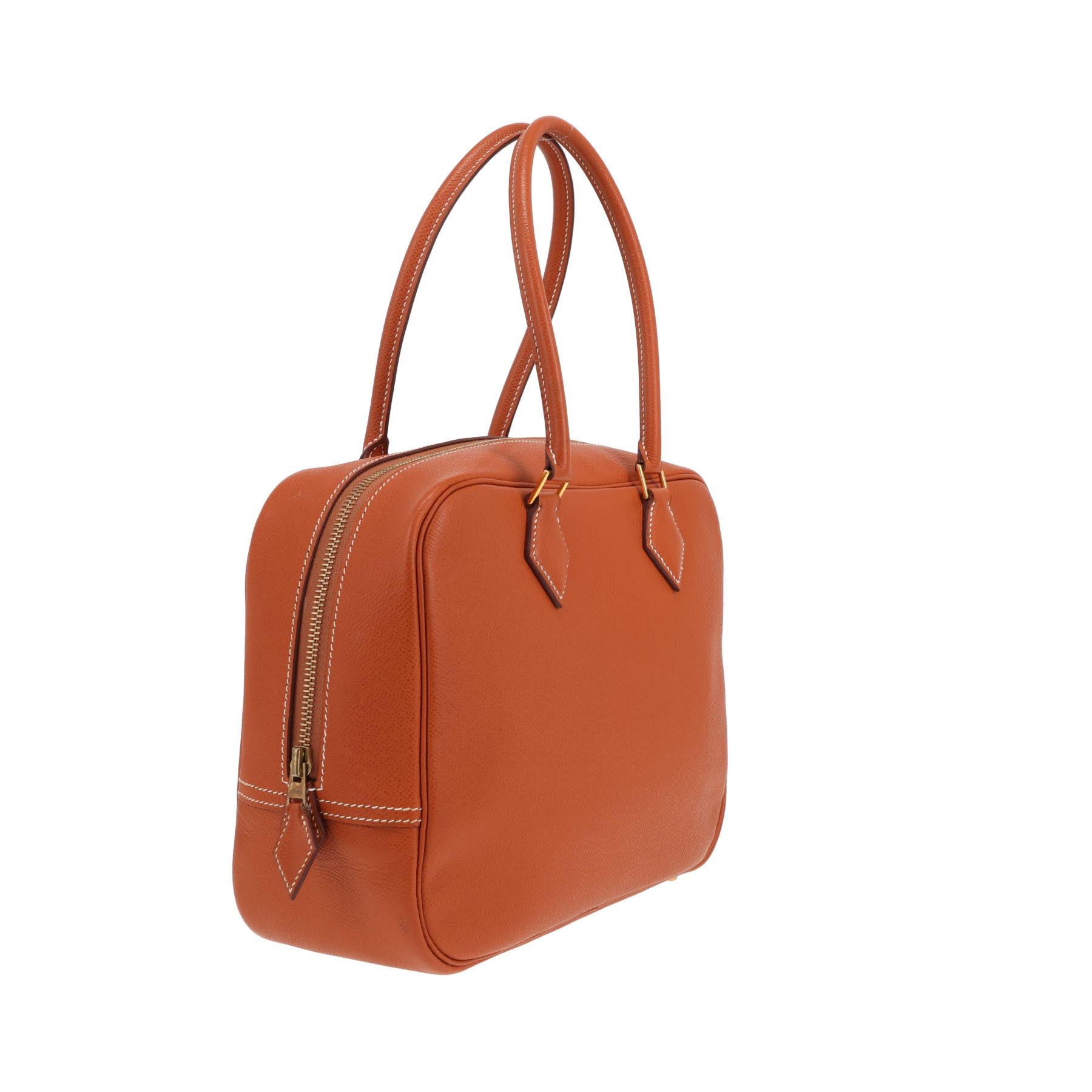 Sac à main Hermès  Plume en cuir Courchevel gold
