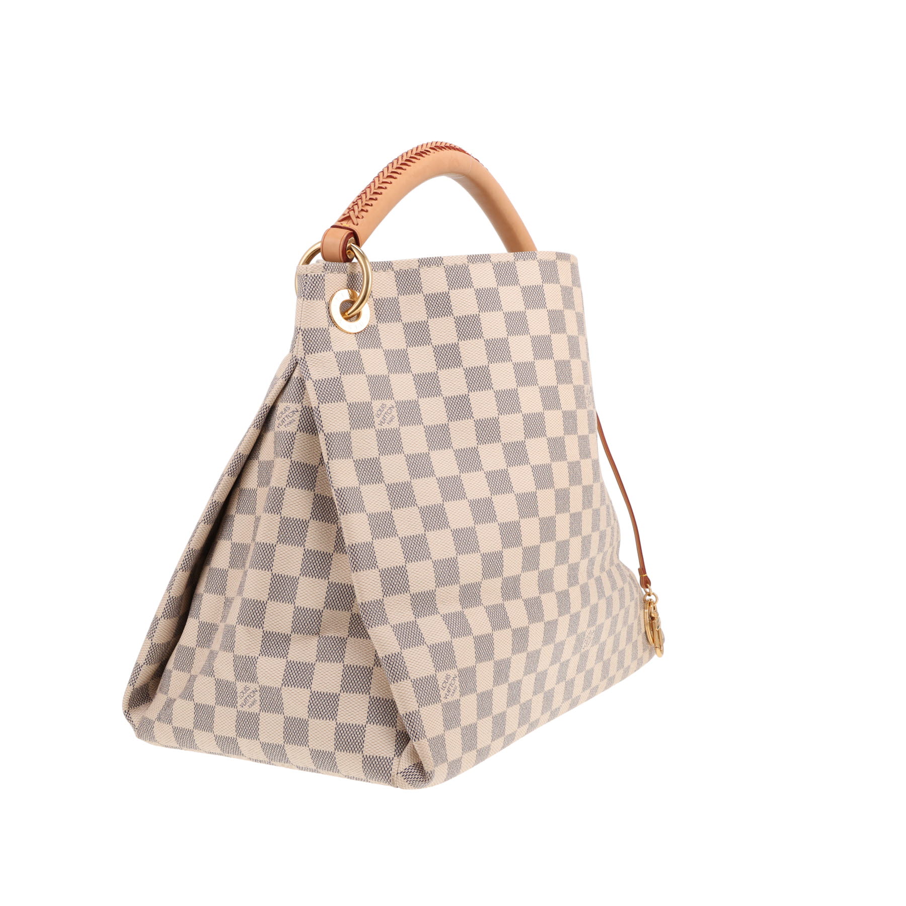 Louis Vuitton Artsy handbag in azure Damier canvas and natural leather